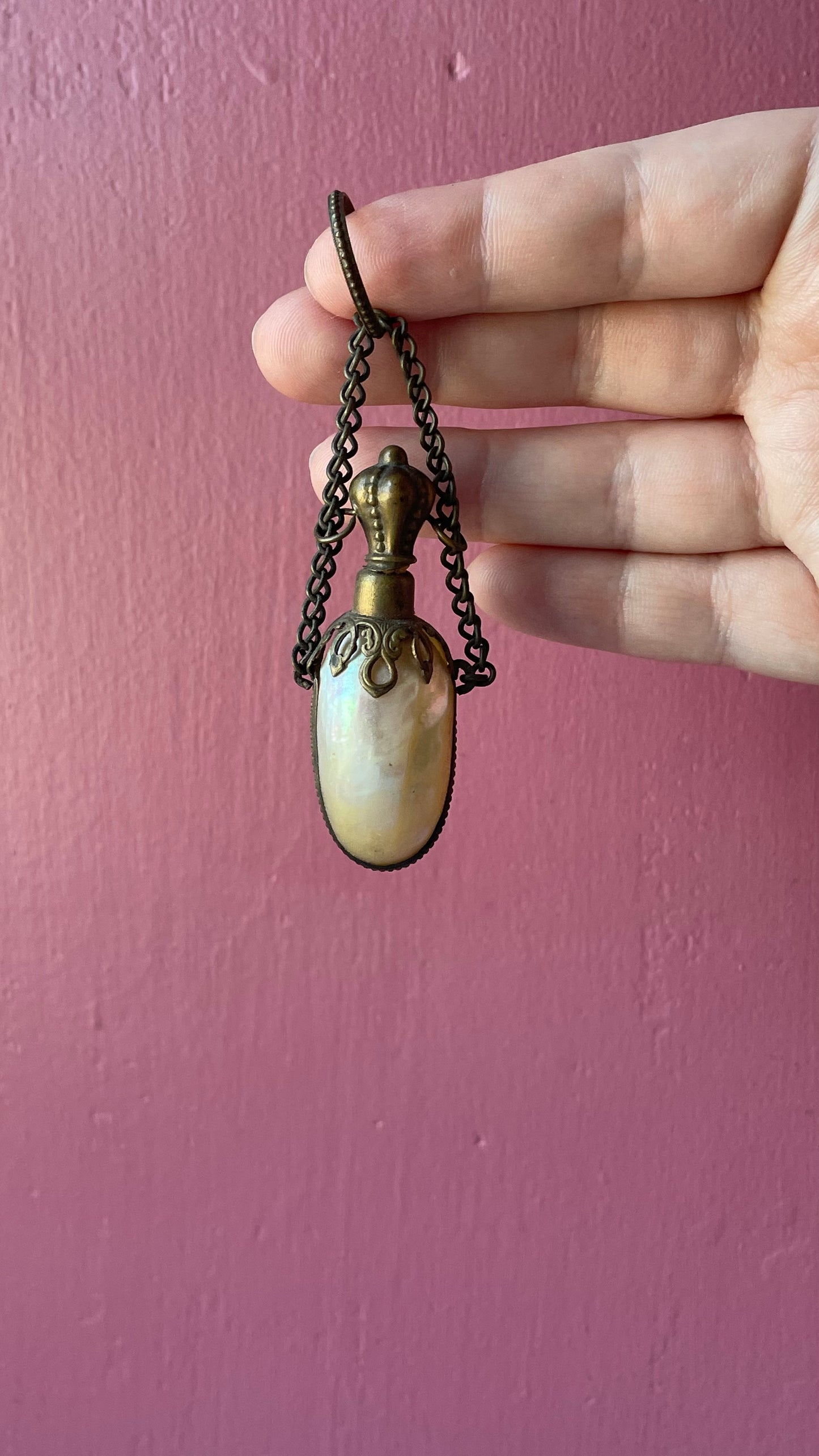 Victorian Mother of Pearl Shell Perfume Bottle