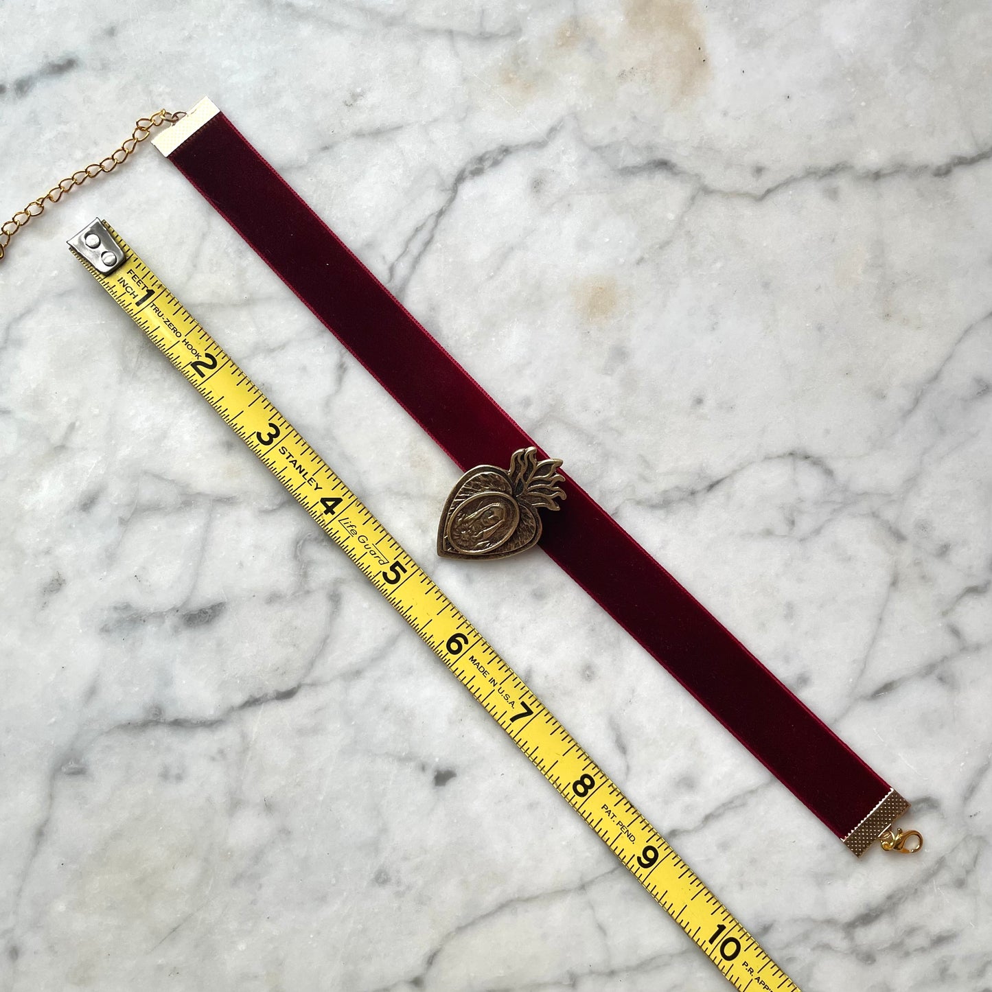 Sacred Heart of Mary on Velvet Choker
