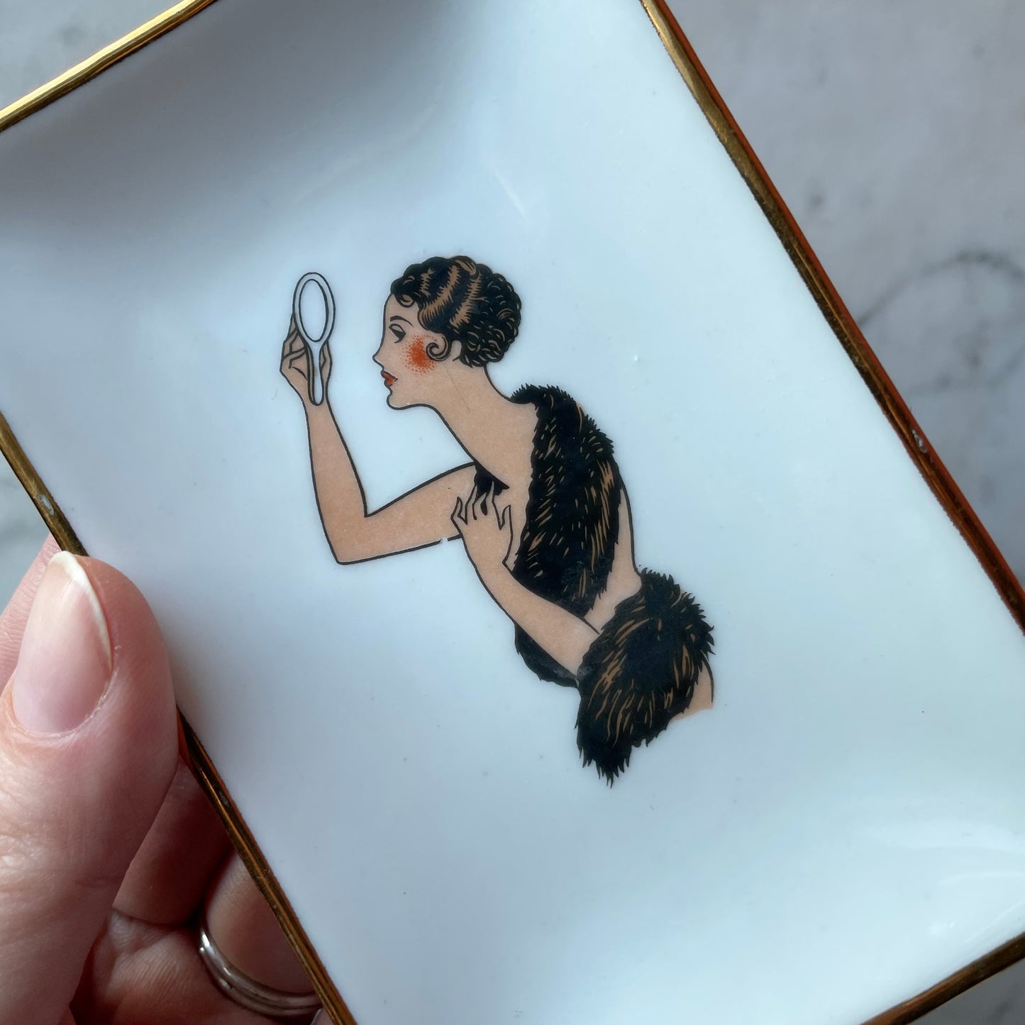1920s Naughty Limoges Dish | Erotic Trompe L’œil