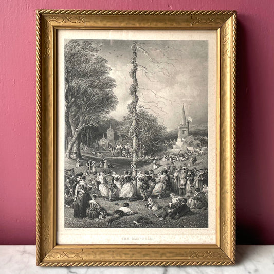 The May Pole | Victorian Framed Engraving