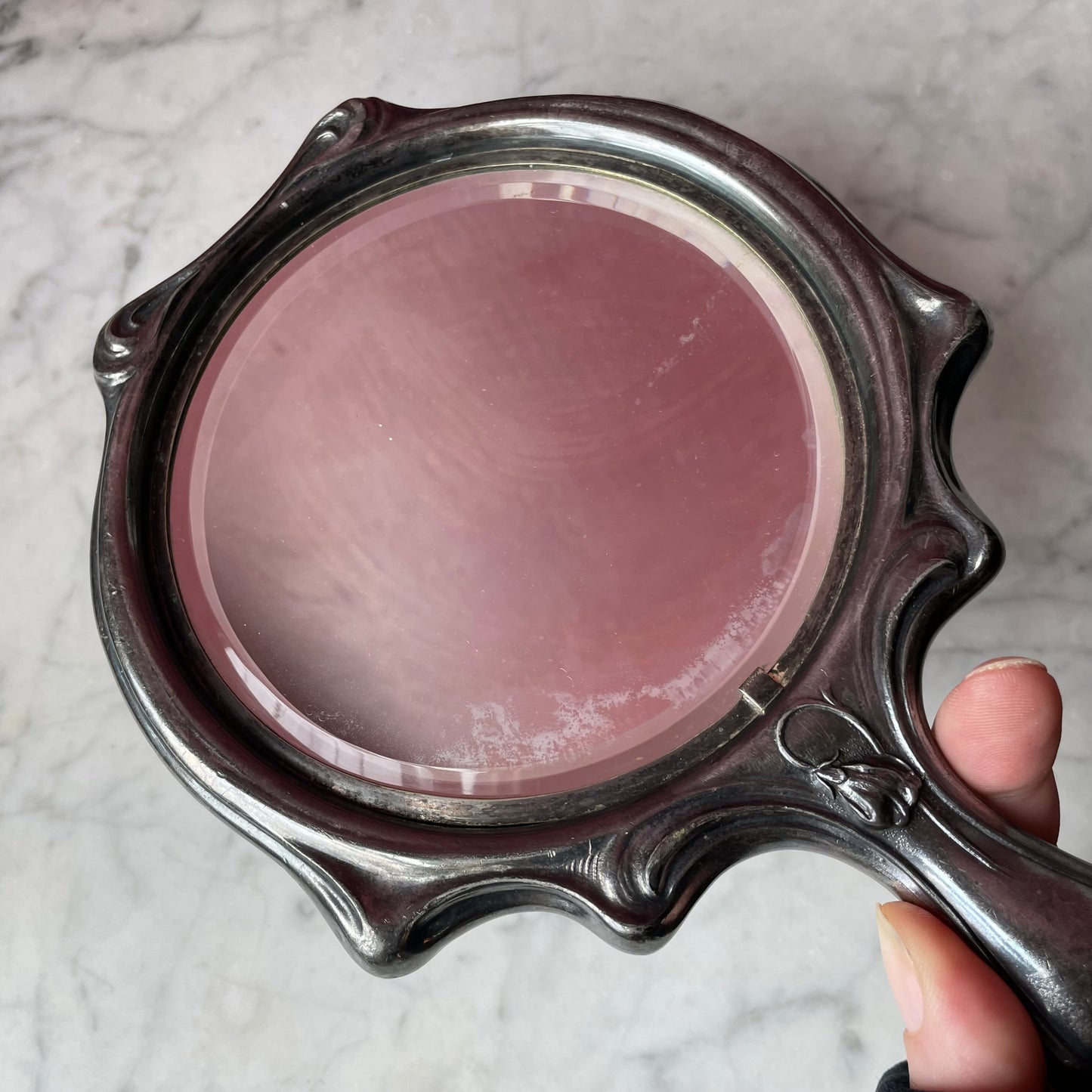 Antique Art Nouveau Hand Mirror