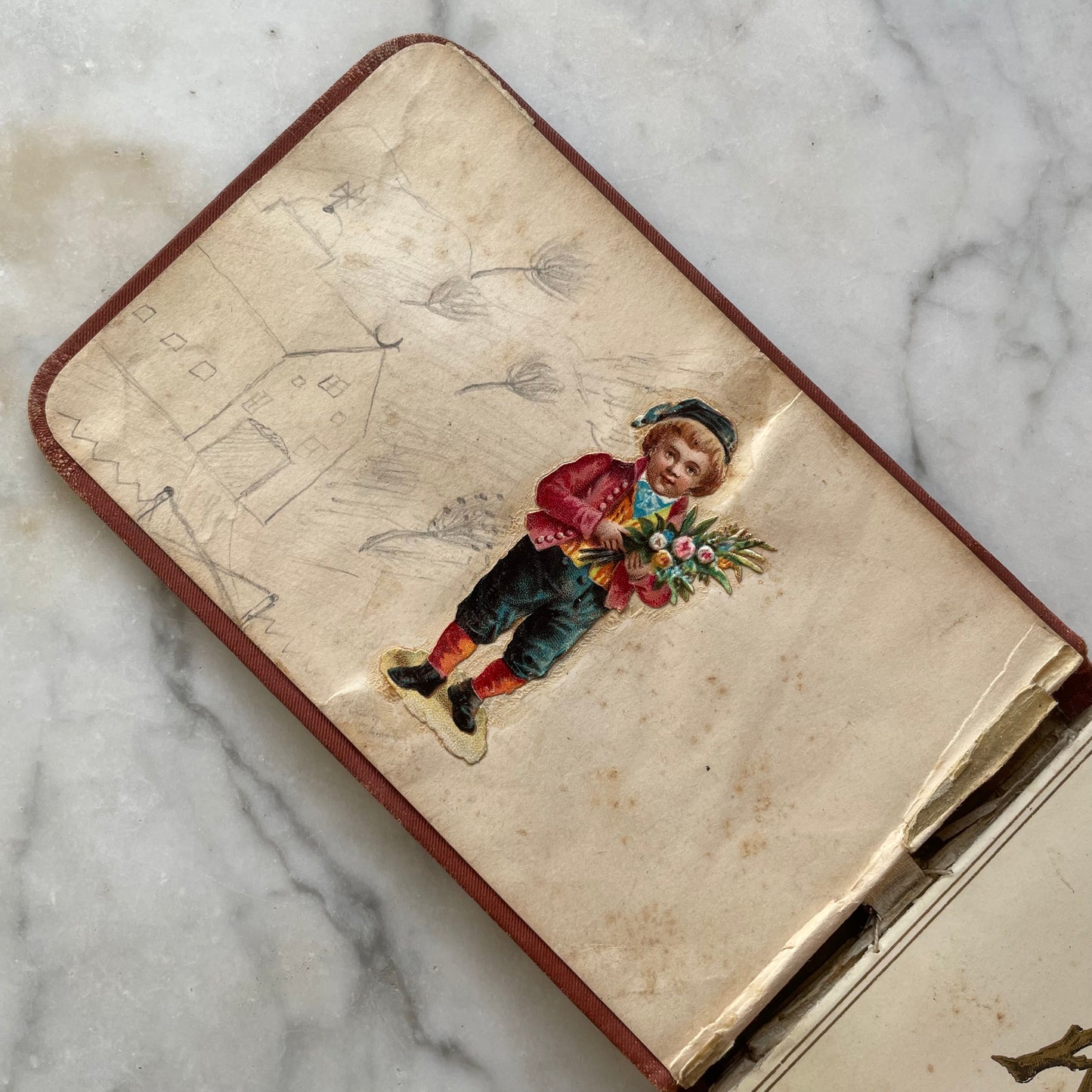 Victorian Autograph Album with Spiderwebs