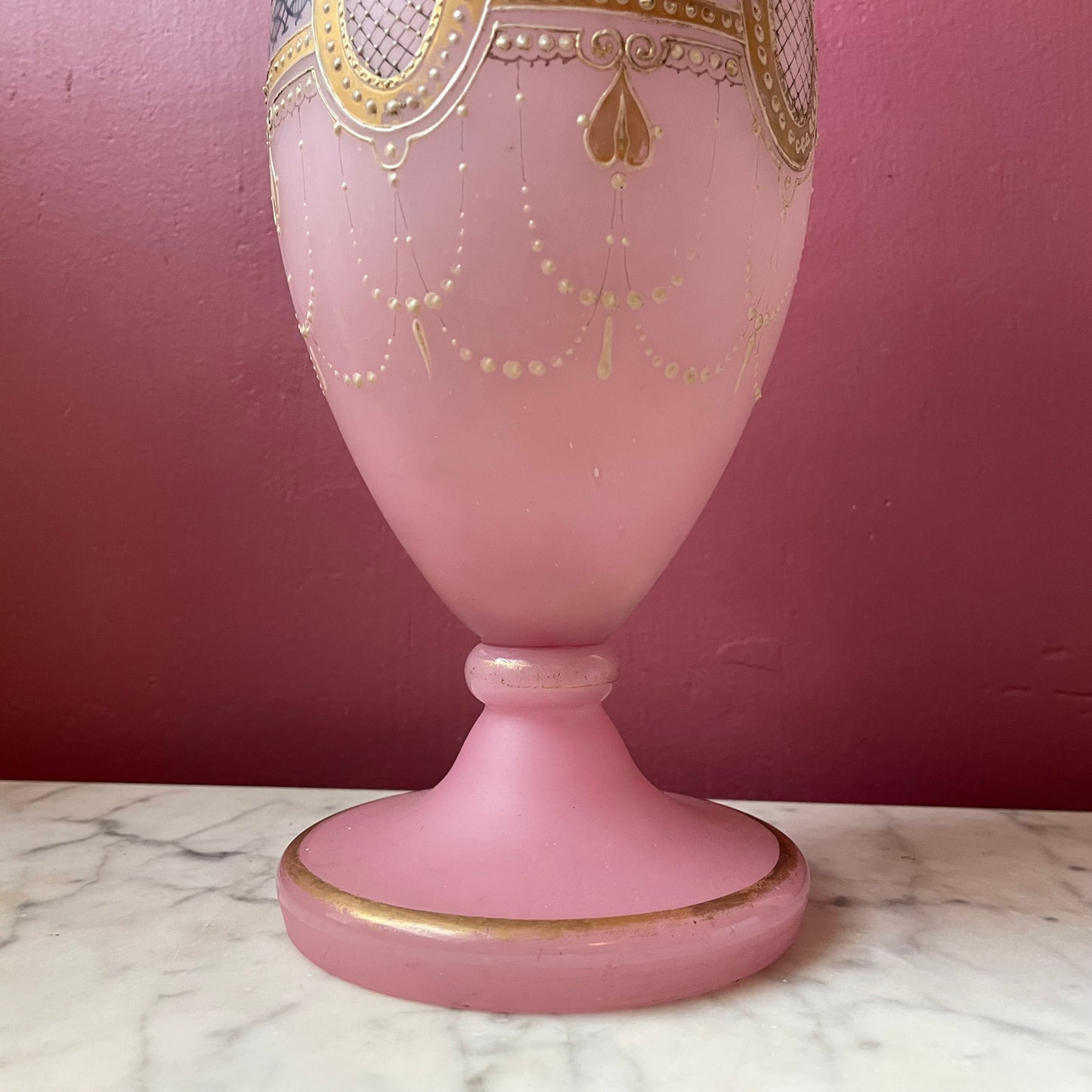 Pink Victorian Bristol Glass Vase