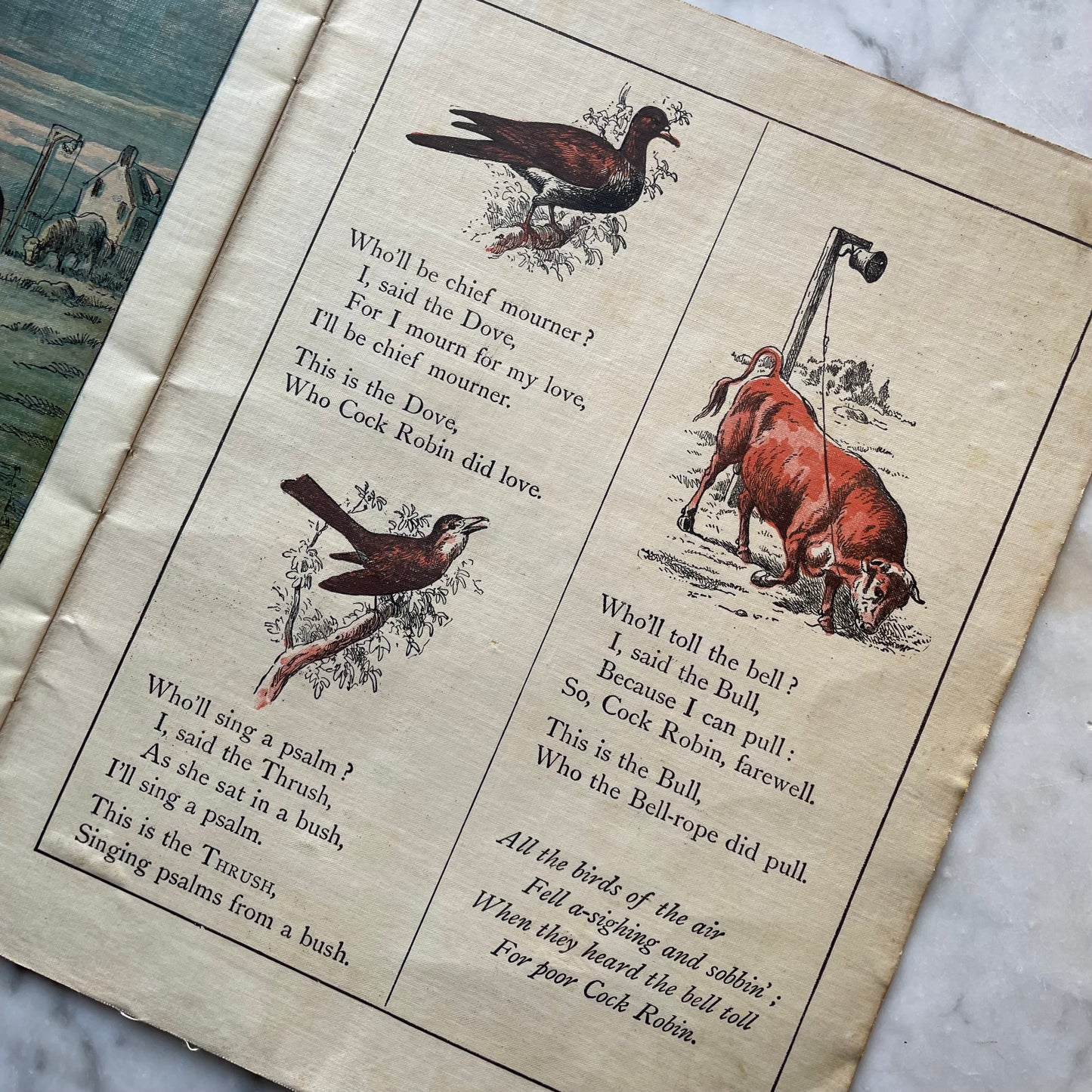 The Story of Cock Robin | Antique McLoughlin Linen Book