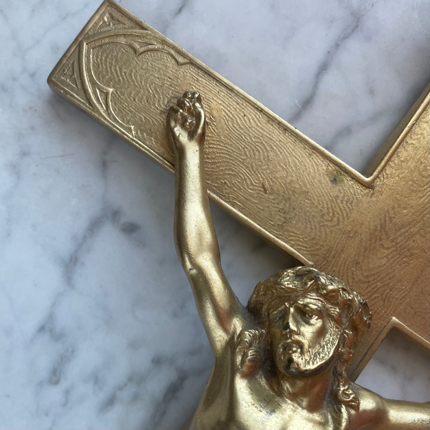 Antique Gold Gothic Crucifix