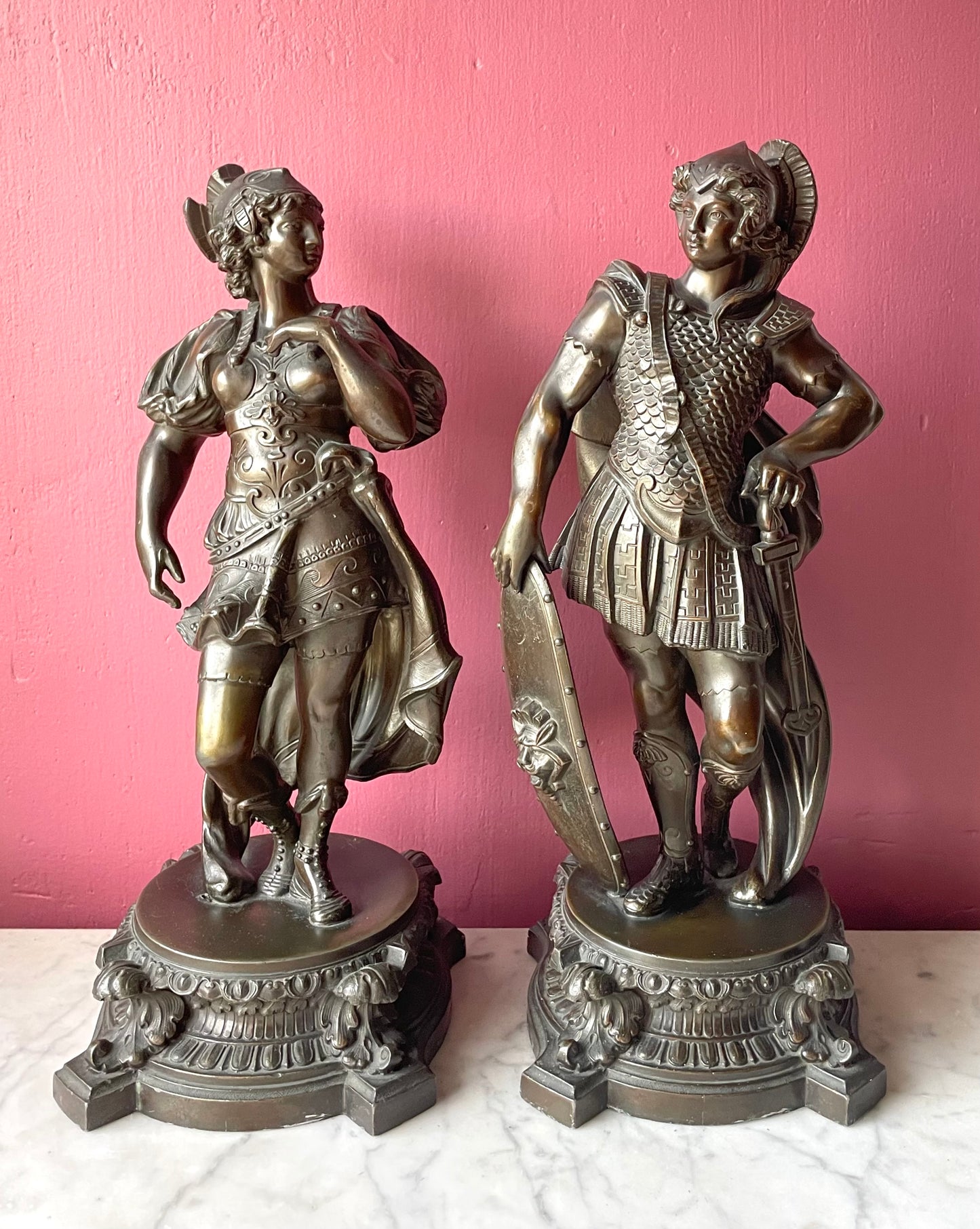 Victorian Cast Metal Warrior Figure