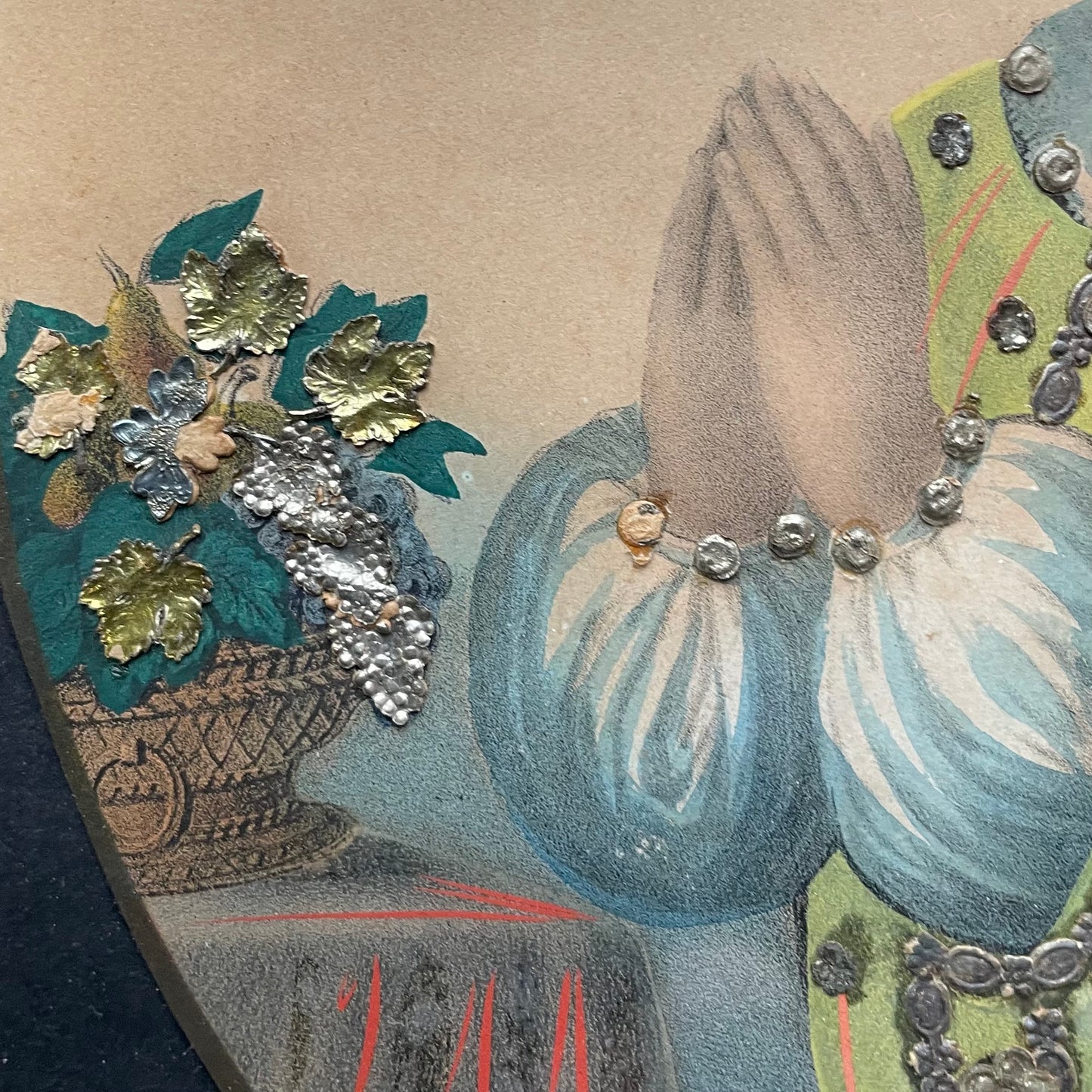 Antique German Devotional Print with Dresden Paper Die Cuts