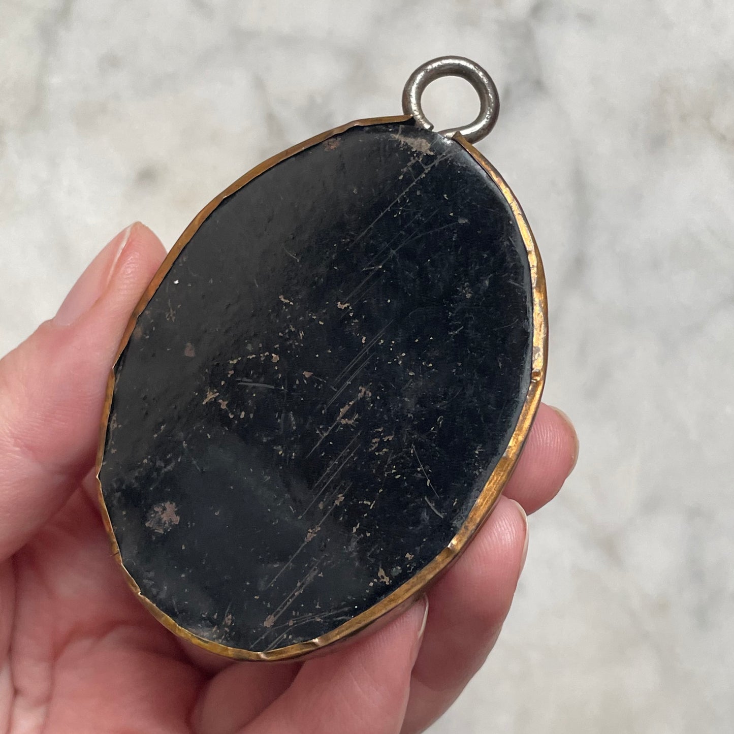 Antique Sacred Heart Ex Voto under Glass