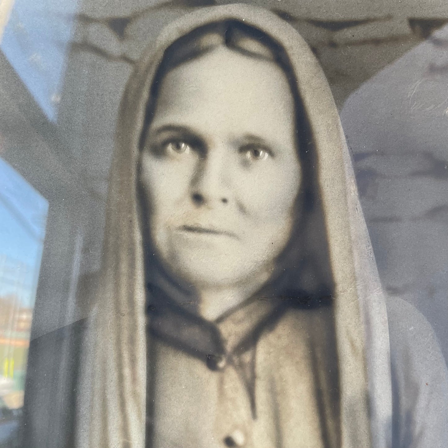 Long Black Veil | Antique Framed Solar Enlargement