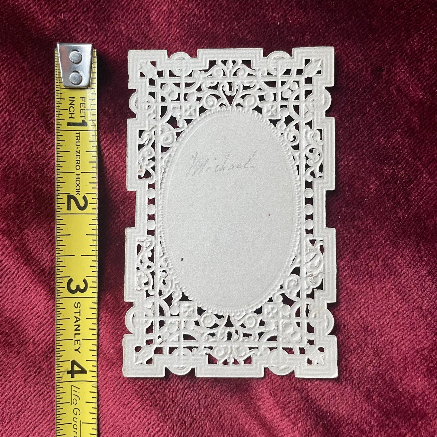 Victorian Lace Paper Valentine with Hidden Name