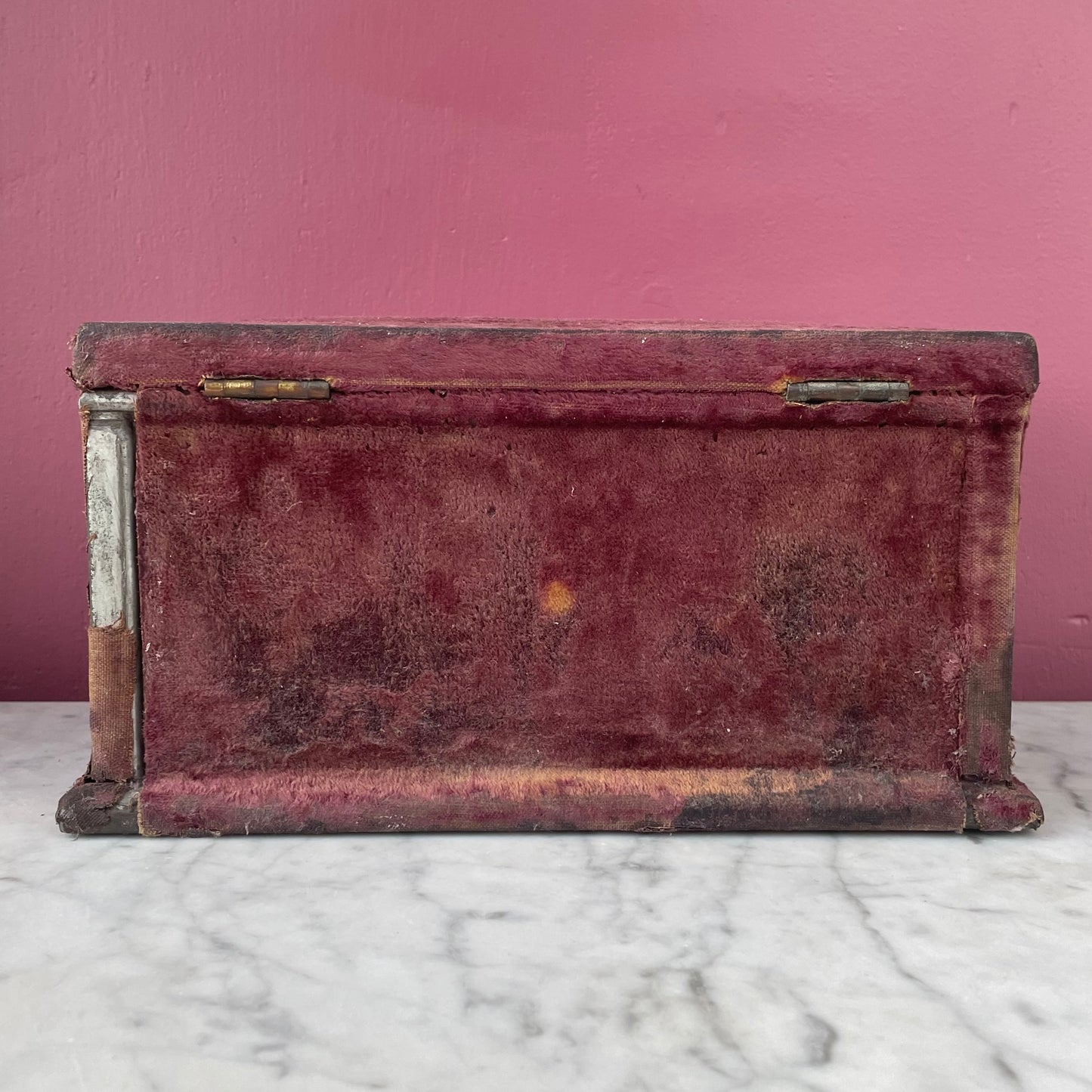 Victorian Velvet Covered Fire Proof Jewelry Box