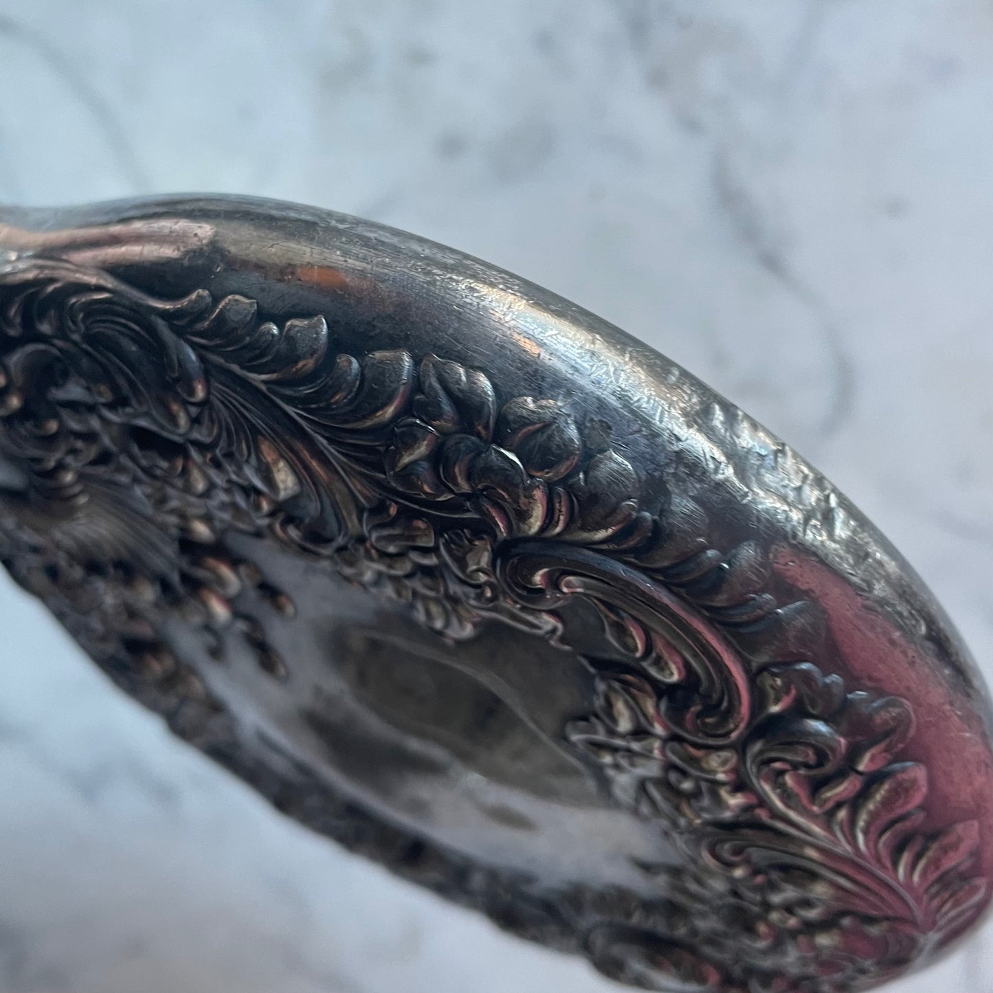 Victorian Silver Plated Floral Mirror