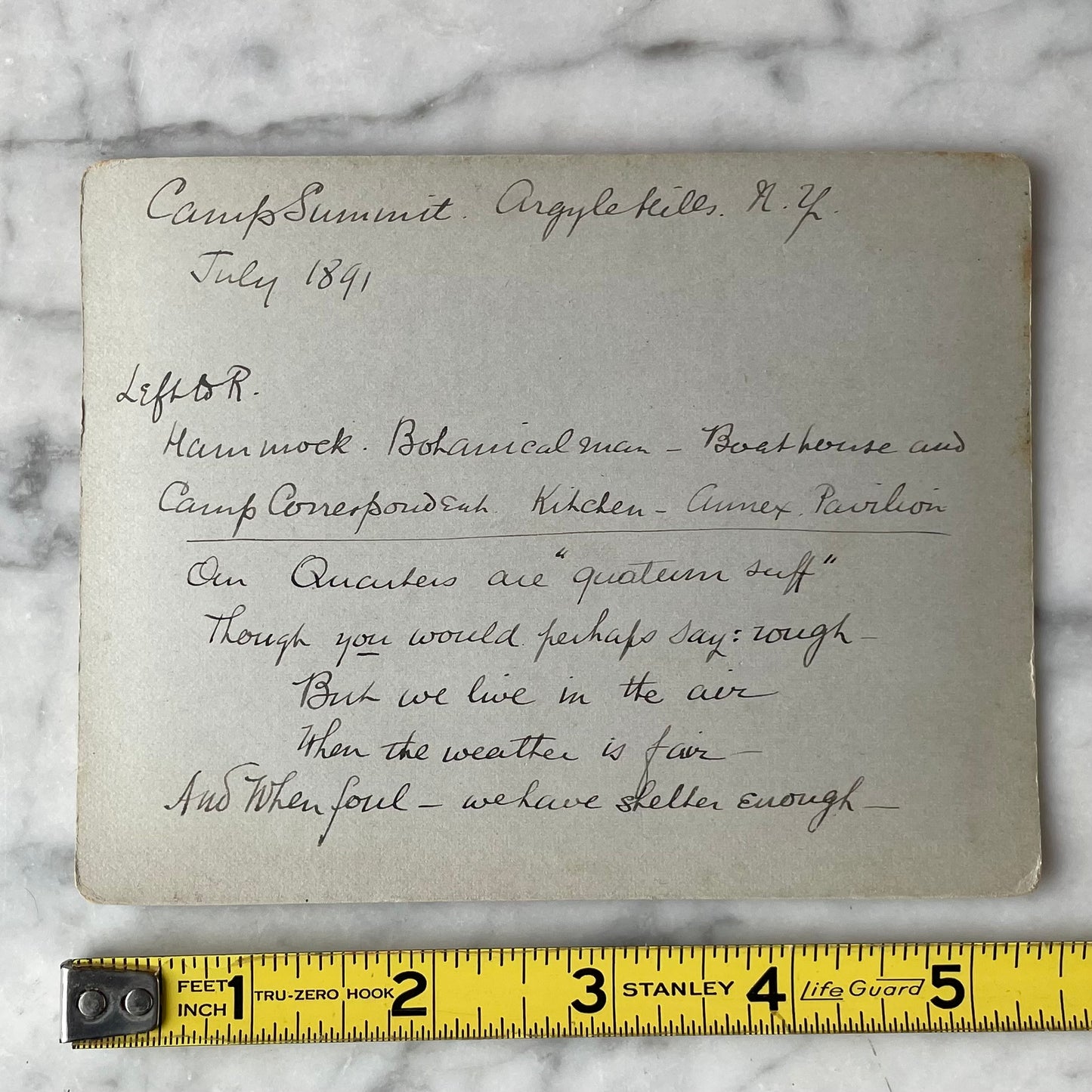 Quaker Camp | Antique Photo | Argyle, NY | 1891