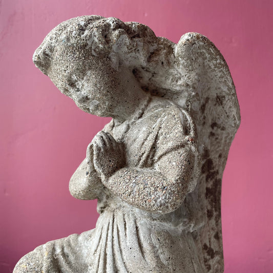 Antique Cemetery Praying Angel