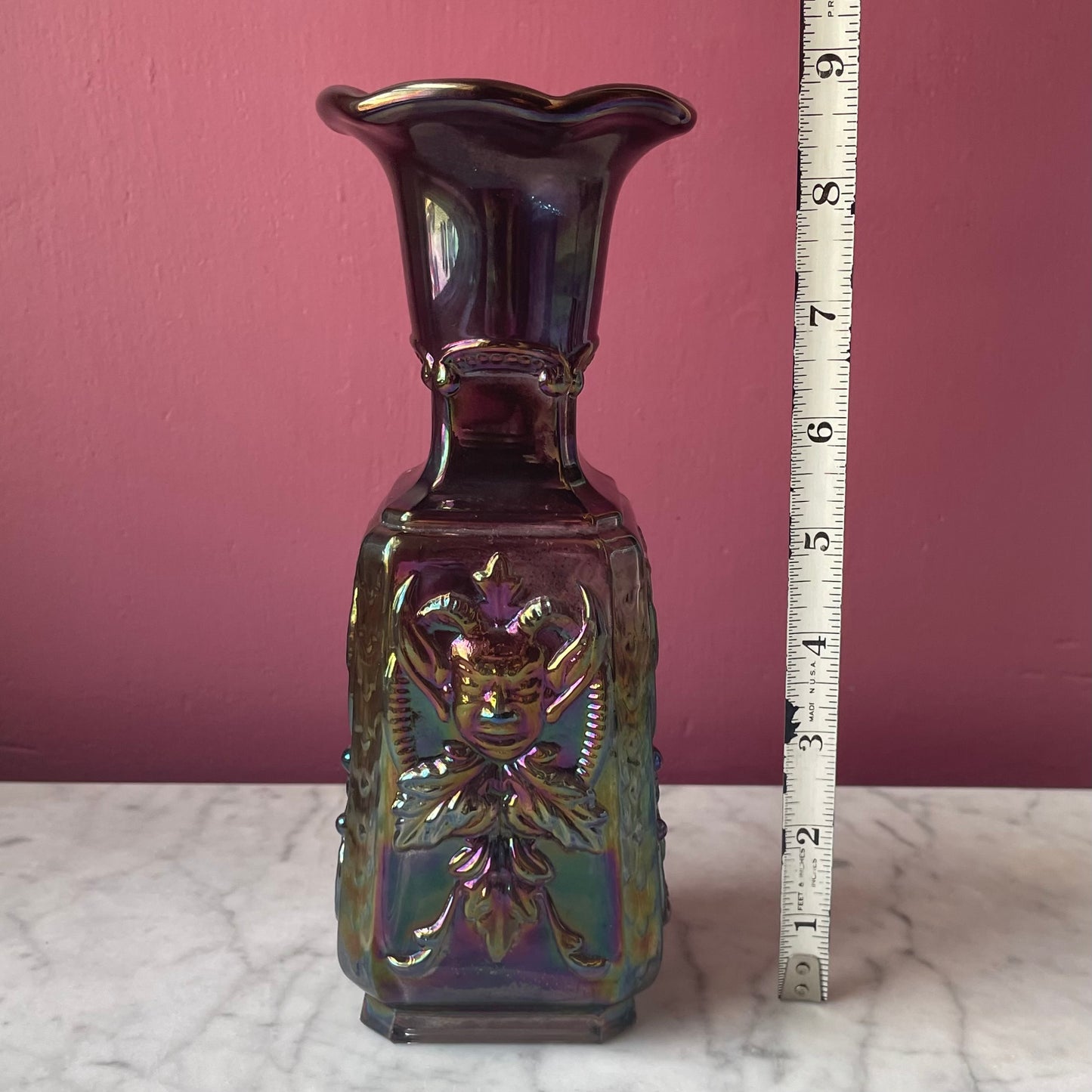 Antique Imperial Glass Mephistopheles Vase