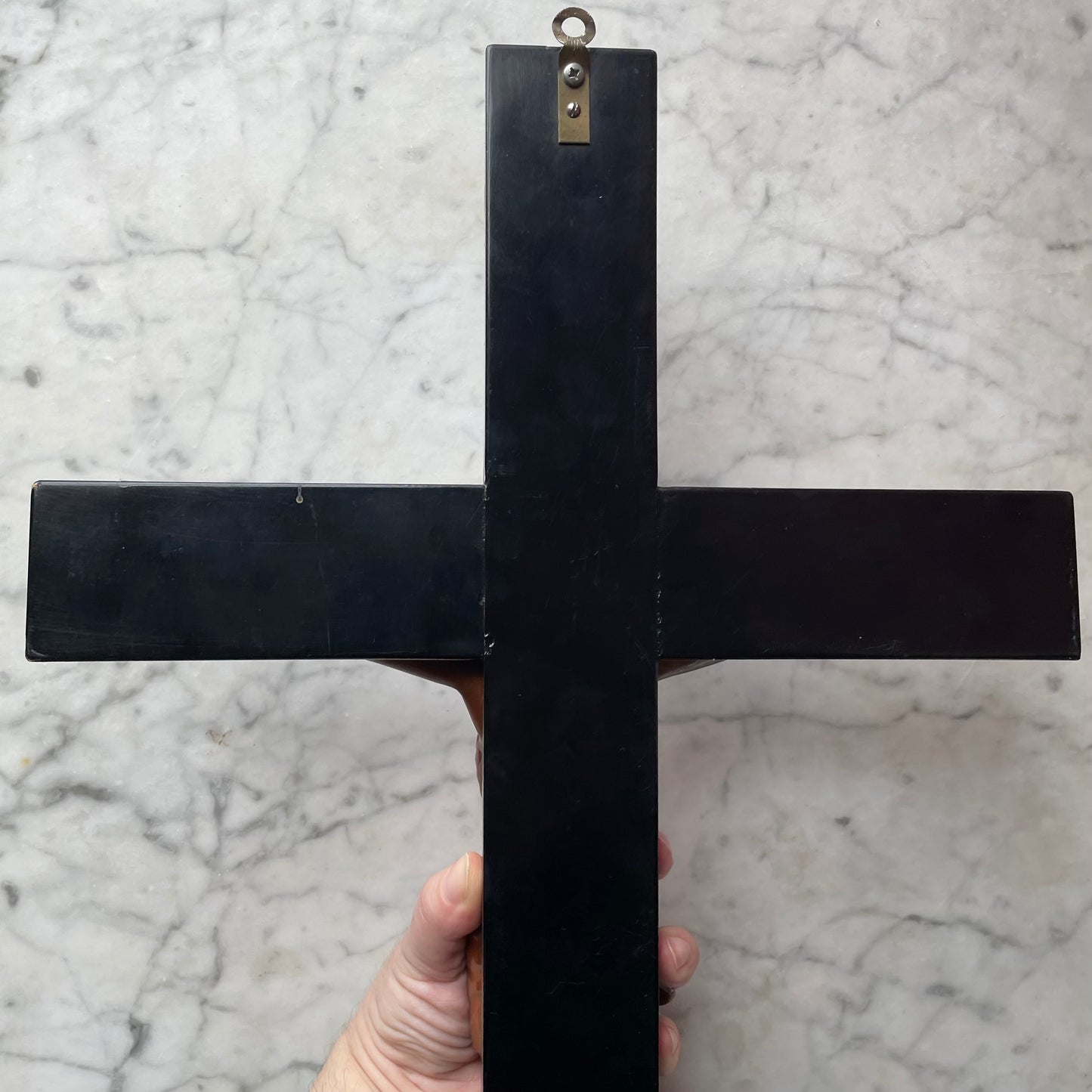 Large Antique Carved Wood Crucifix