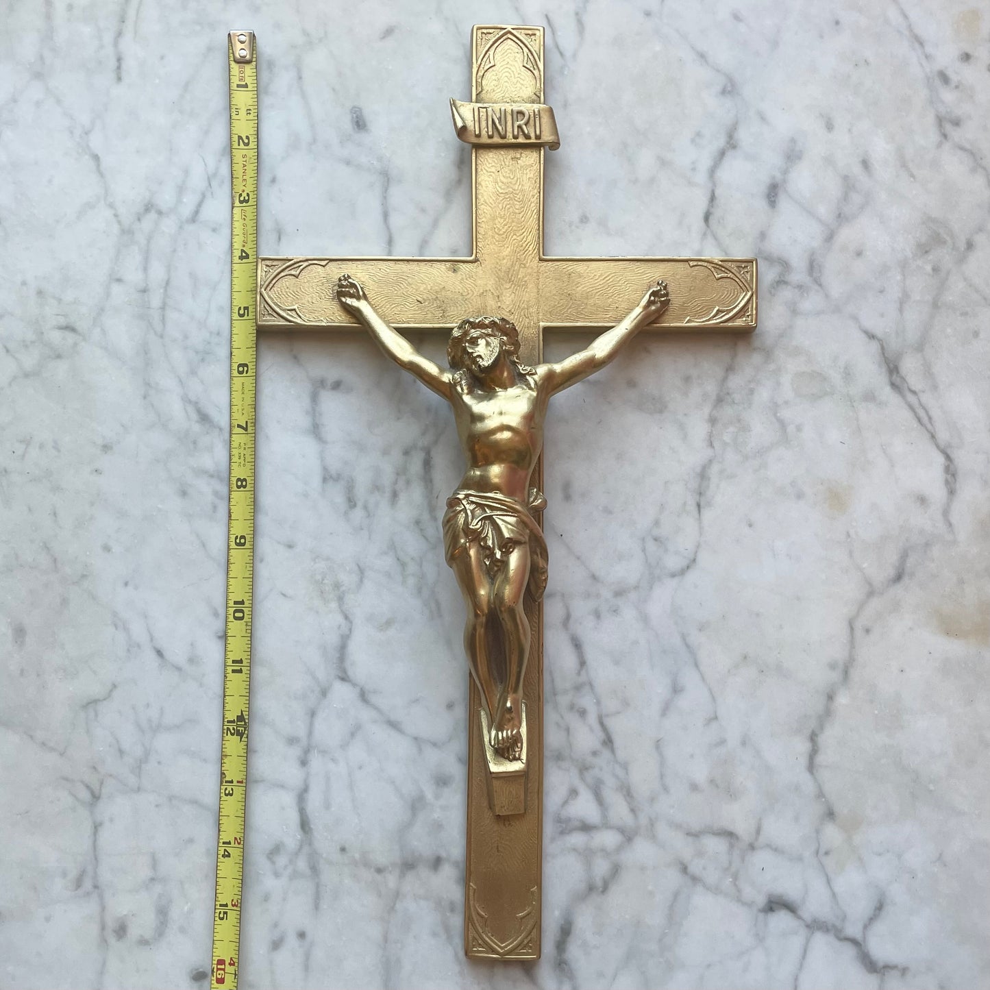 Antique Gold Gothic Crucifix