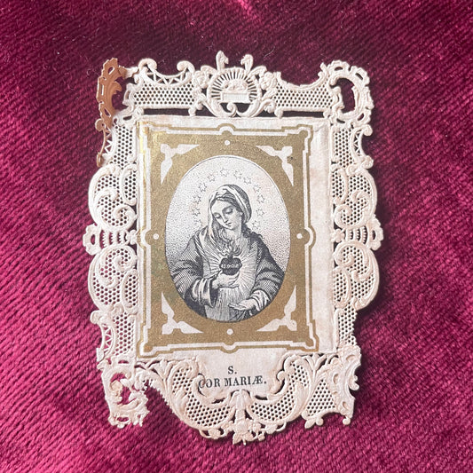 Antique Holy Card | Cor Mariae