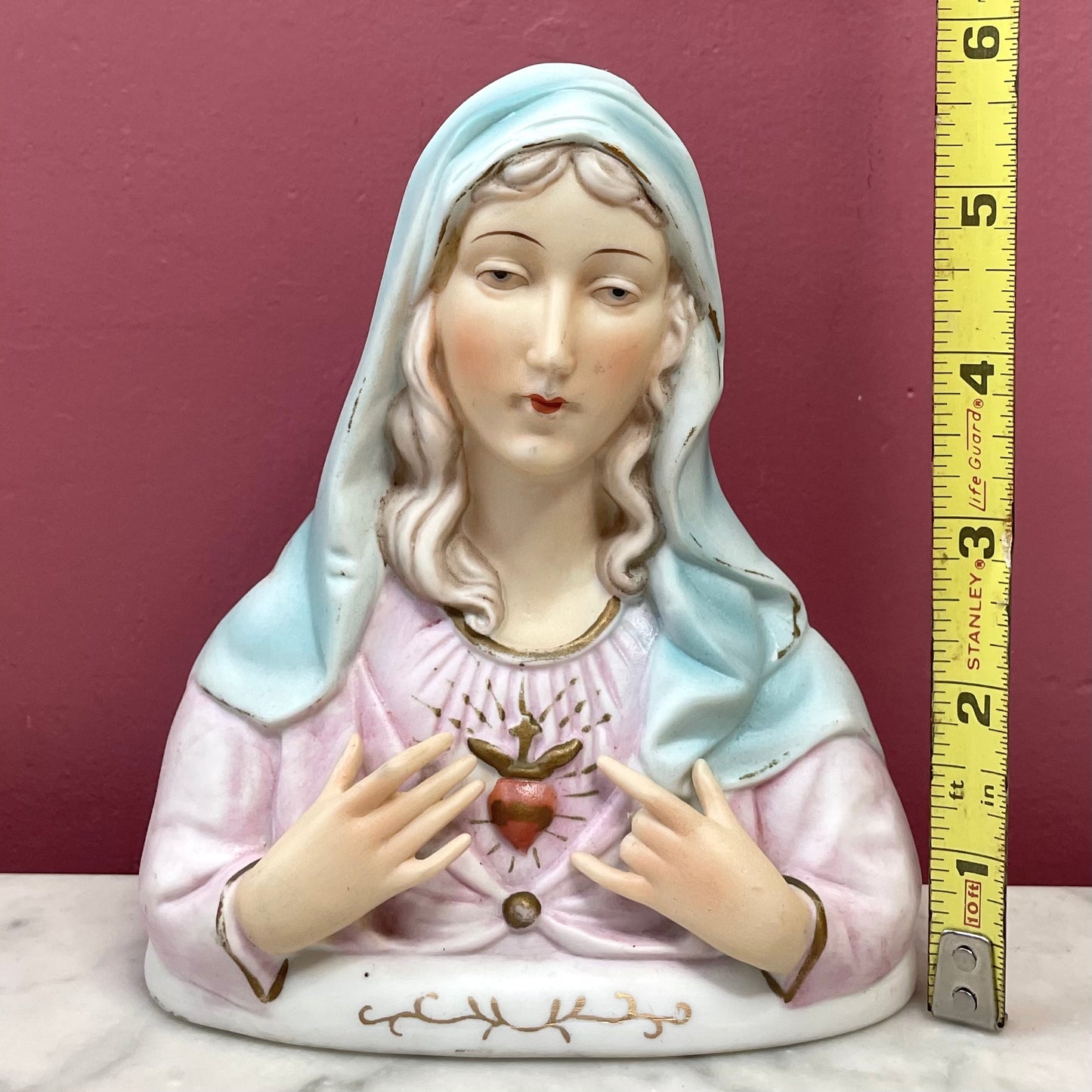 Vintage Sacred Heart of Mary Bust