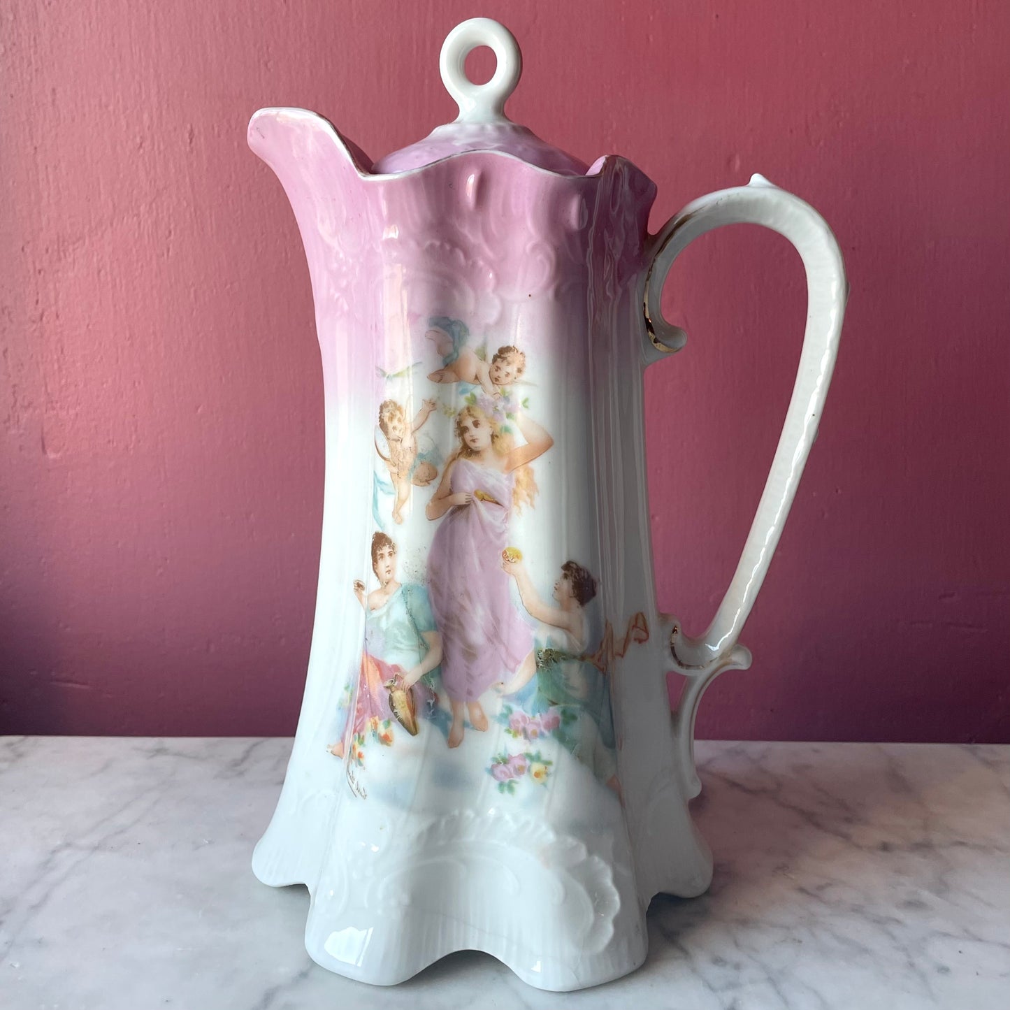 Antique May Queen Cocoa Pot | Victoria Carlsbad Austria