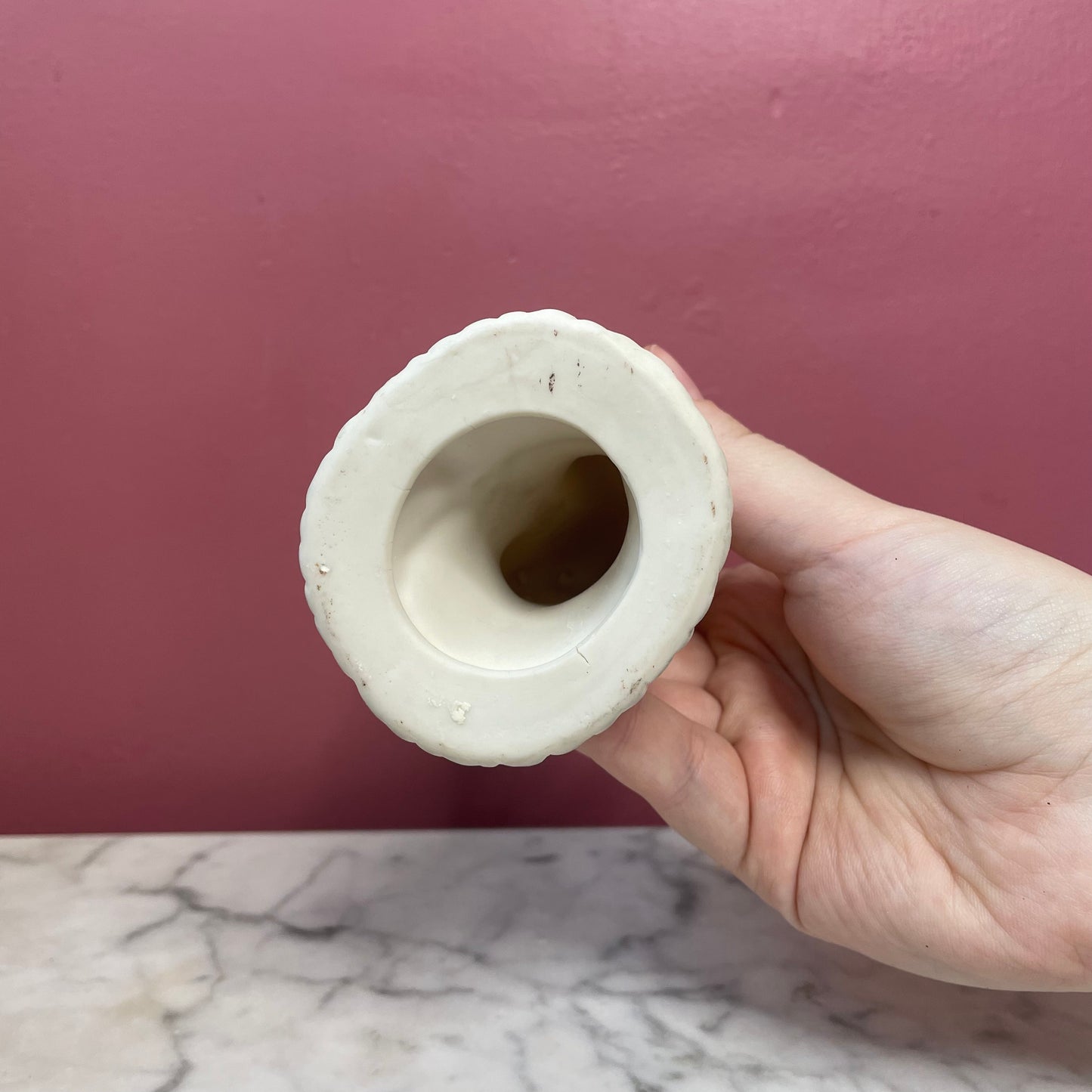 Victorian Parian Hand Shaped Spill Vase