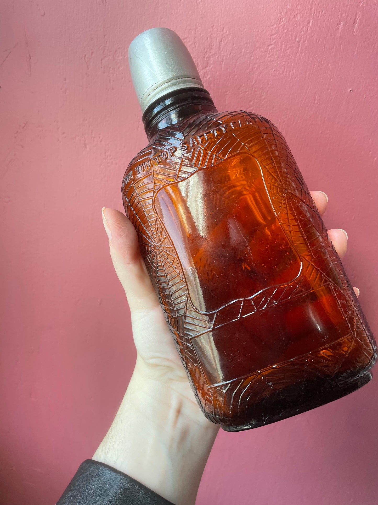 Antique Spider Web Whiskey Bottle | Four Roses