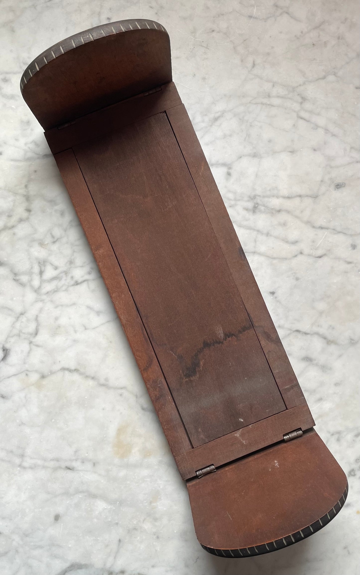 Antique Pyrography Book Rack with Edward Bulwer Lytton Quote