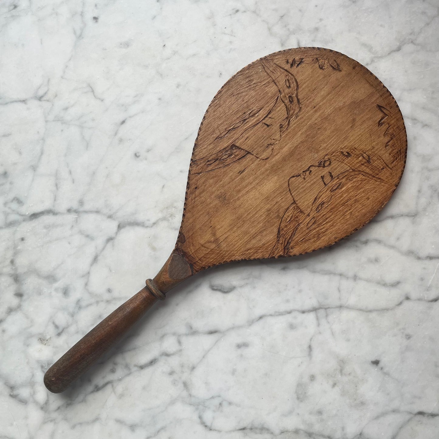 Edwardian Pyrography Face Screen