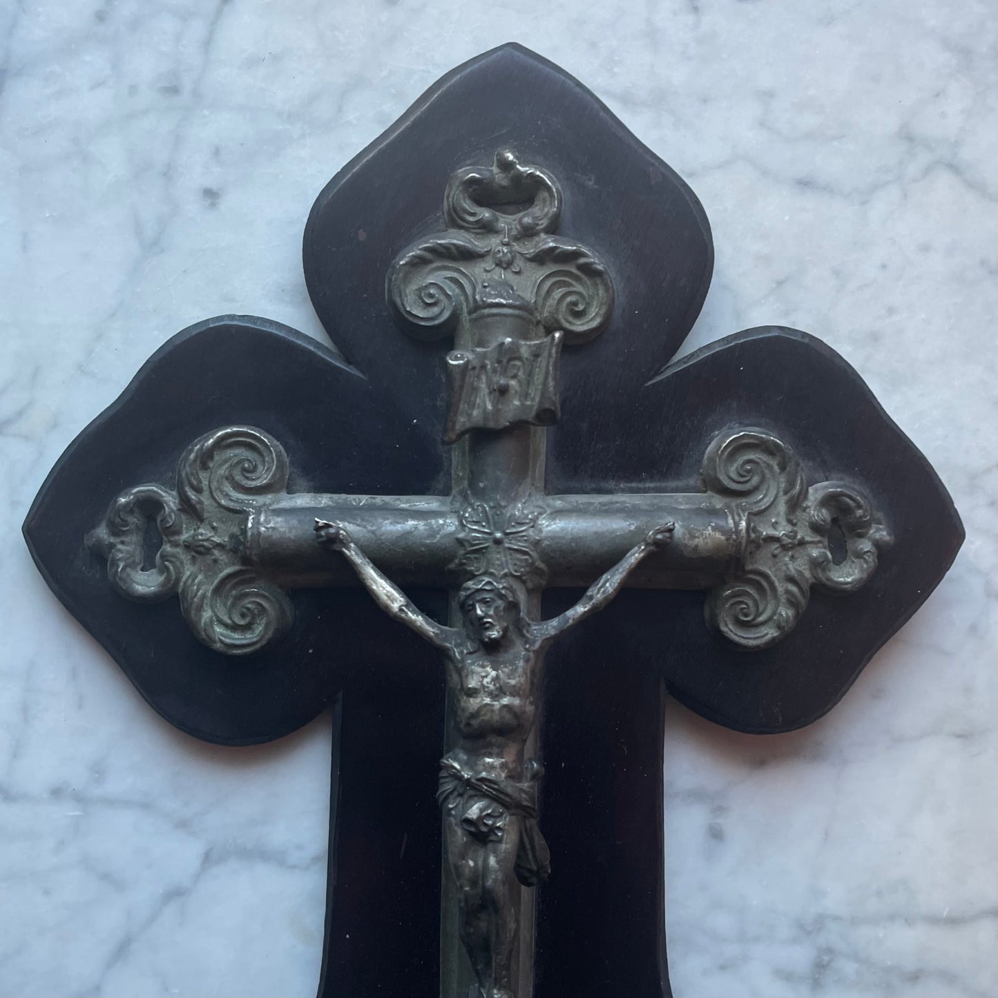 Antique French Ebonized Holy Water Font | Bénitier