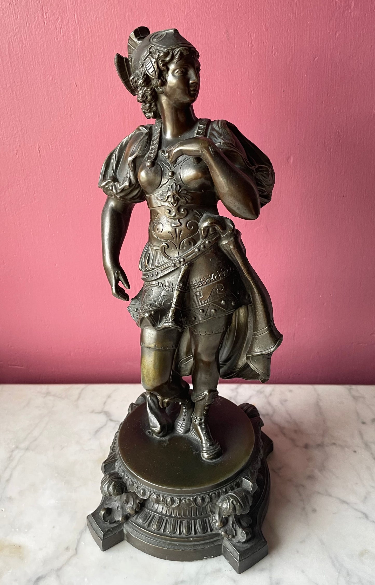 Victorian Cast Metal Classical Warrior