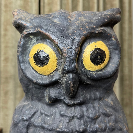 Antique Owl Fireplace Andirons