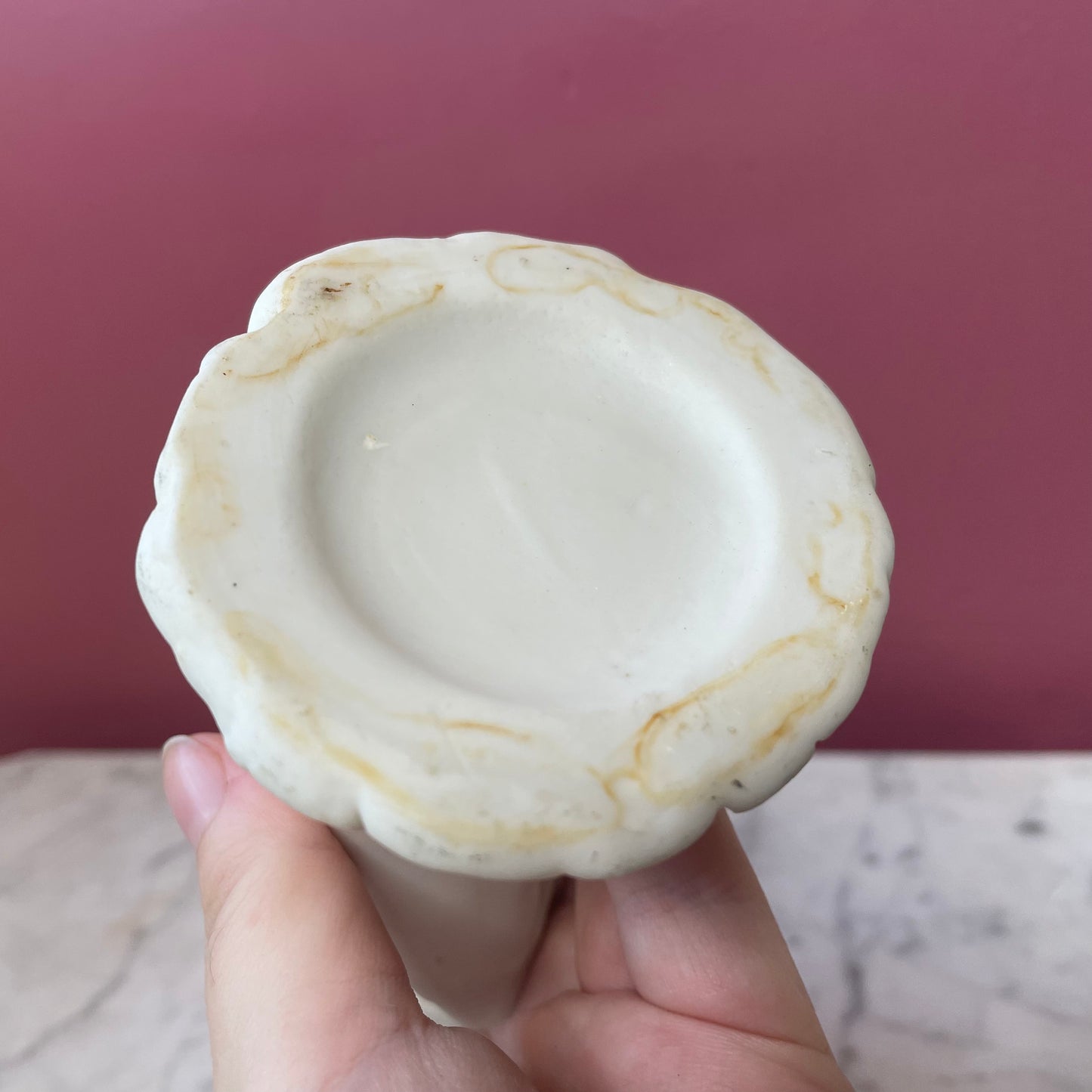 Victorian Parian Hand Shaped Spill Vase