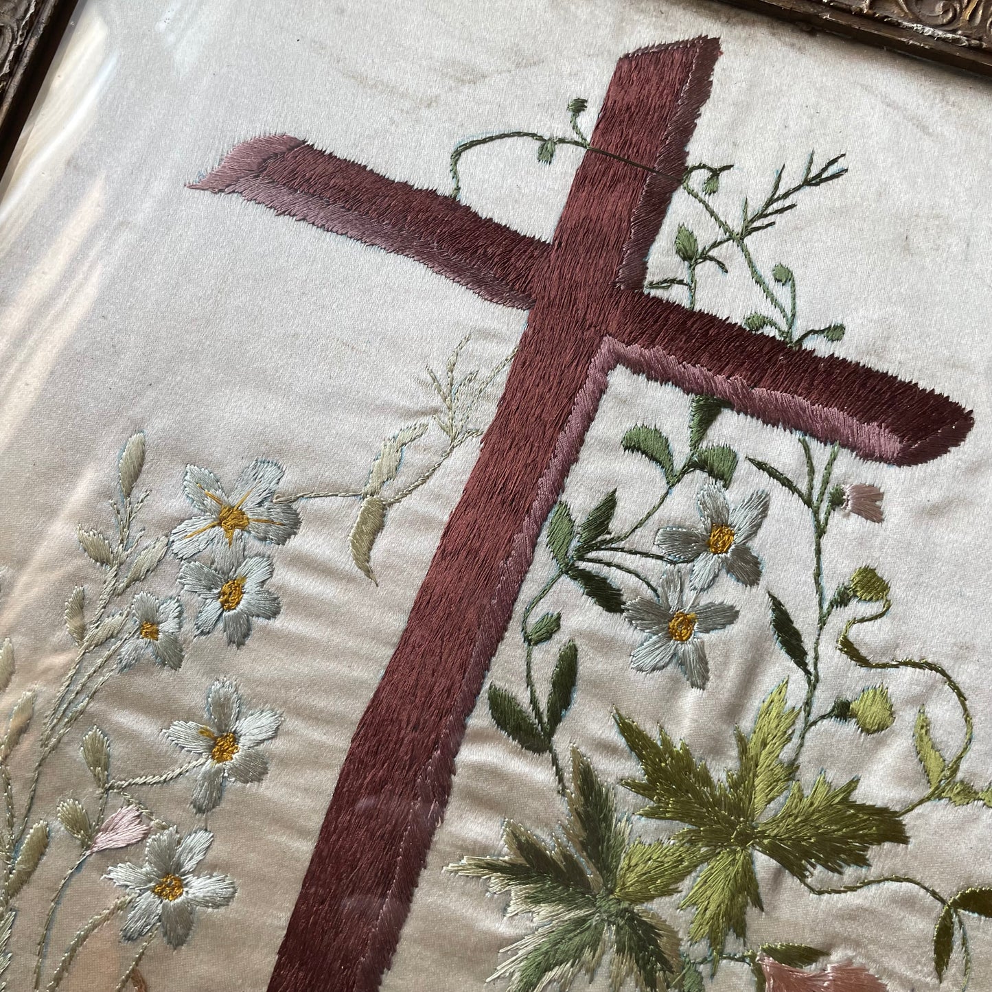Antique Religious Embroidery on Silk