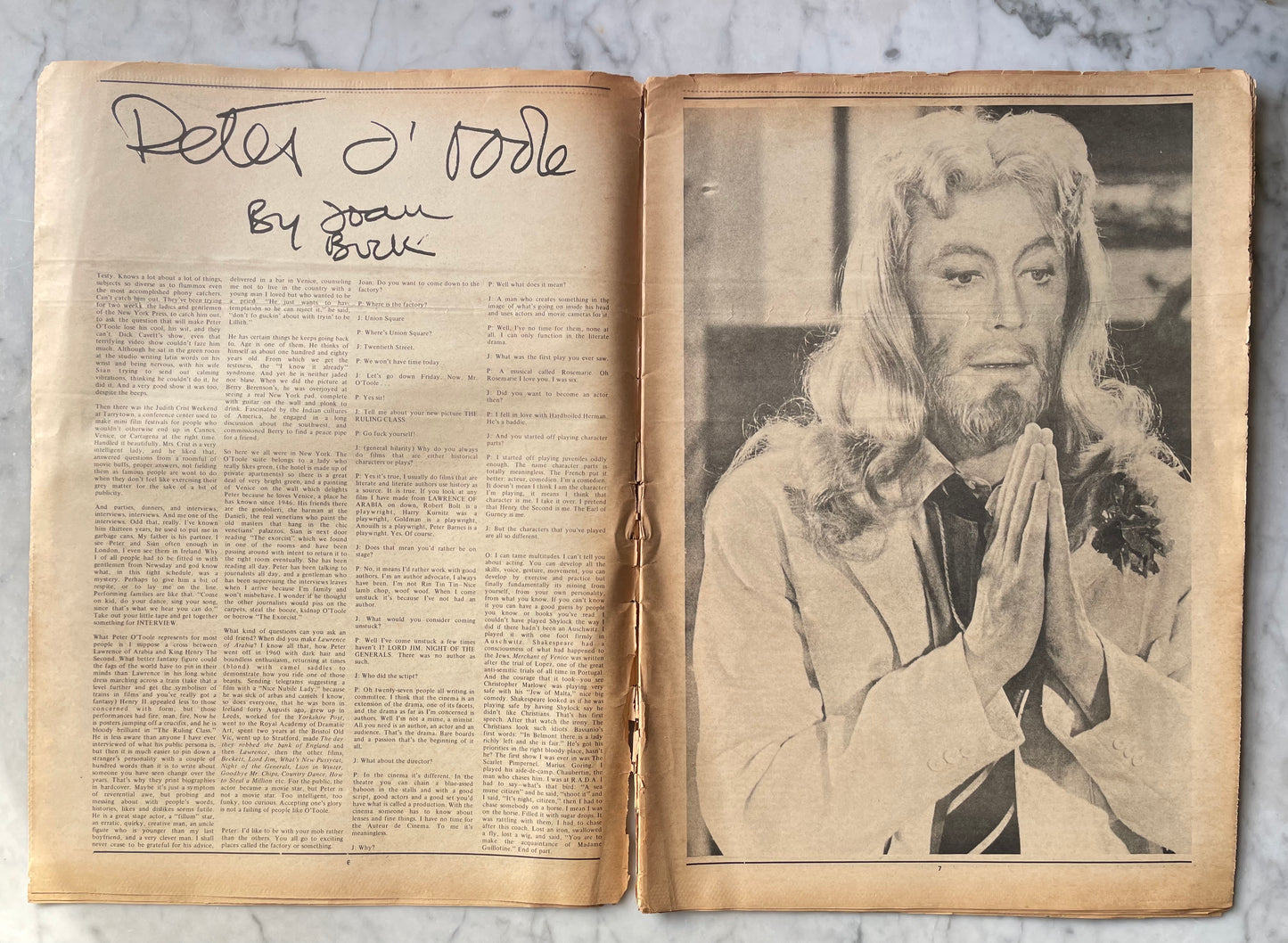 Andy Warhol’s Interview Magazine | Peter O’Toole | October, 1972
