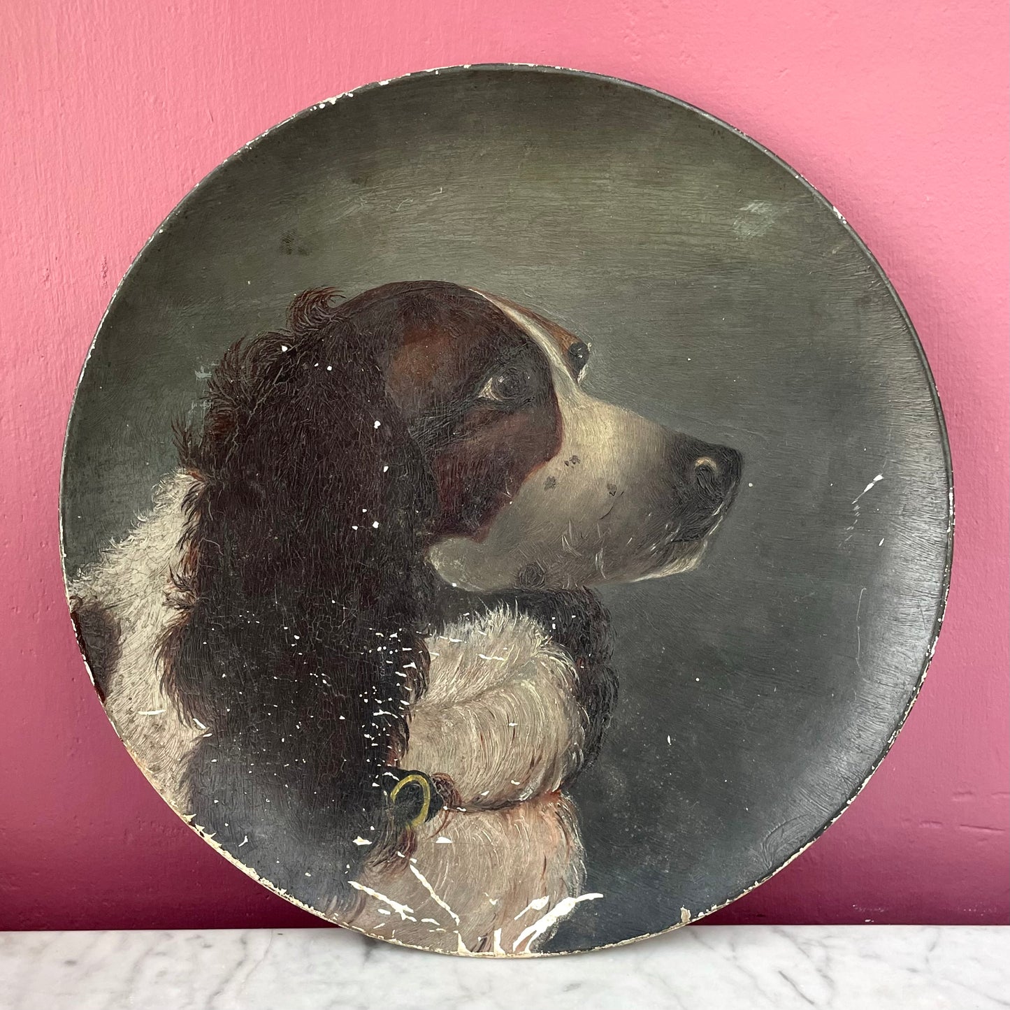 Victorian Portrait Plate of a Dog