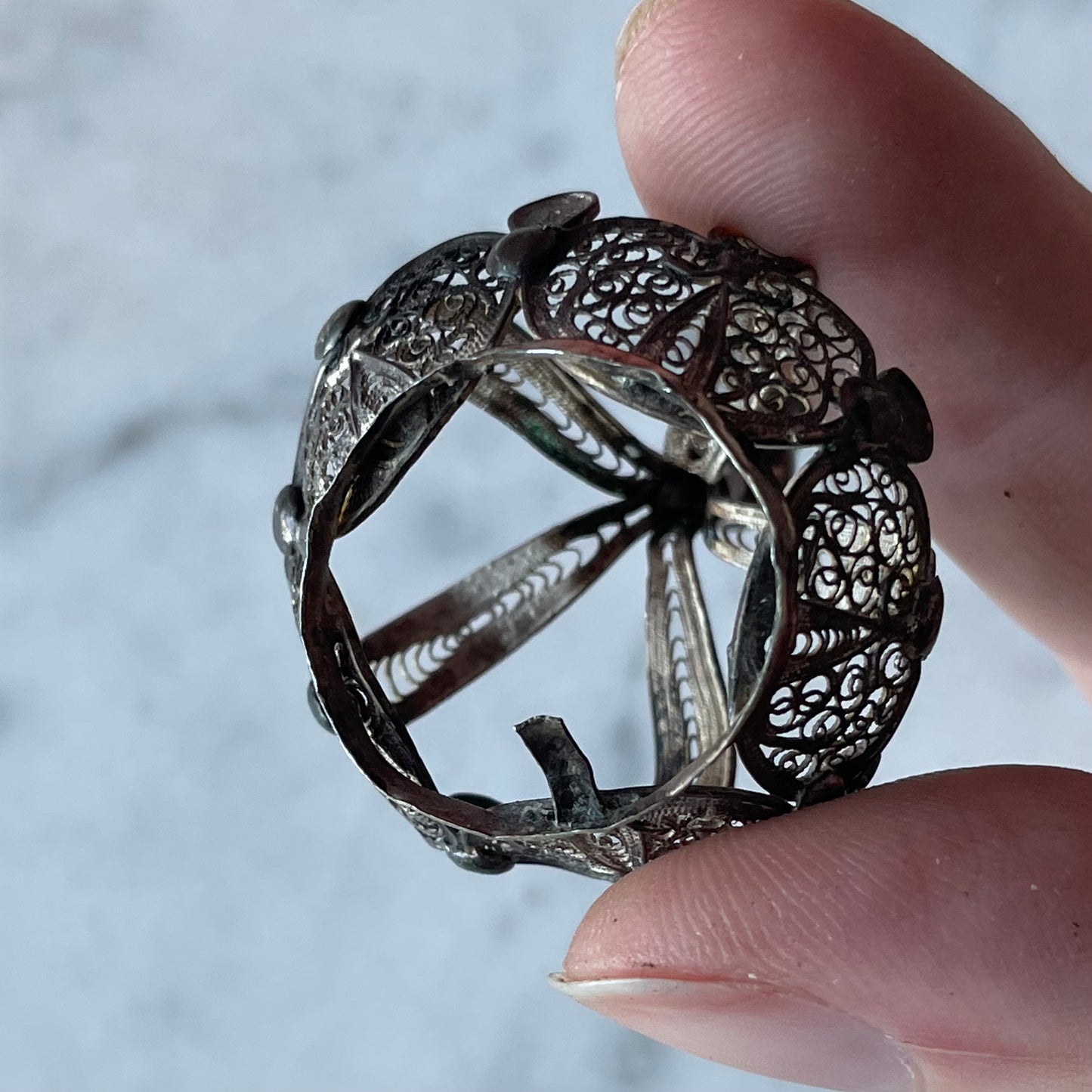 Antique Spanish Silver Santos Crown