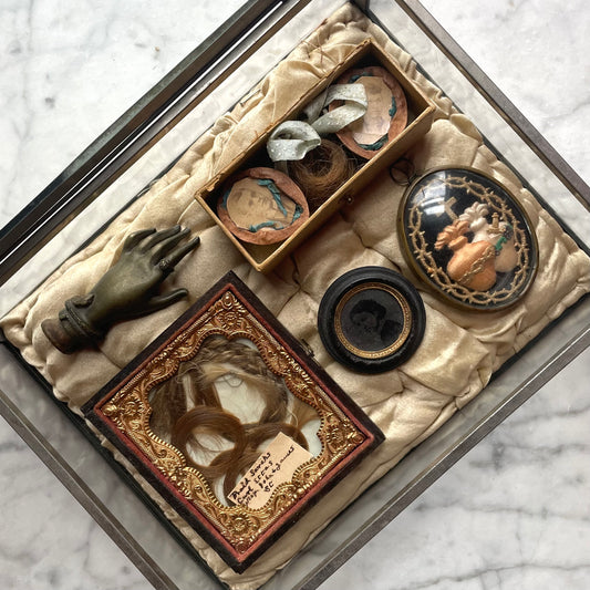 Victorian Glass Box with Silk Pillow
