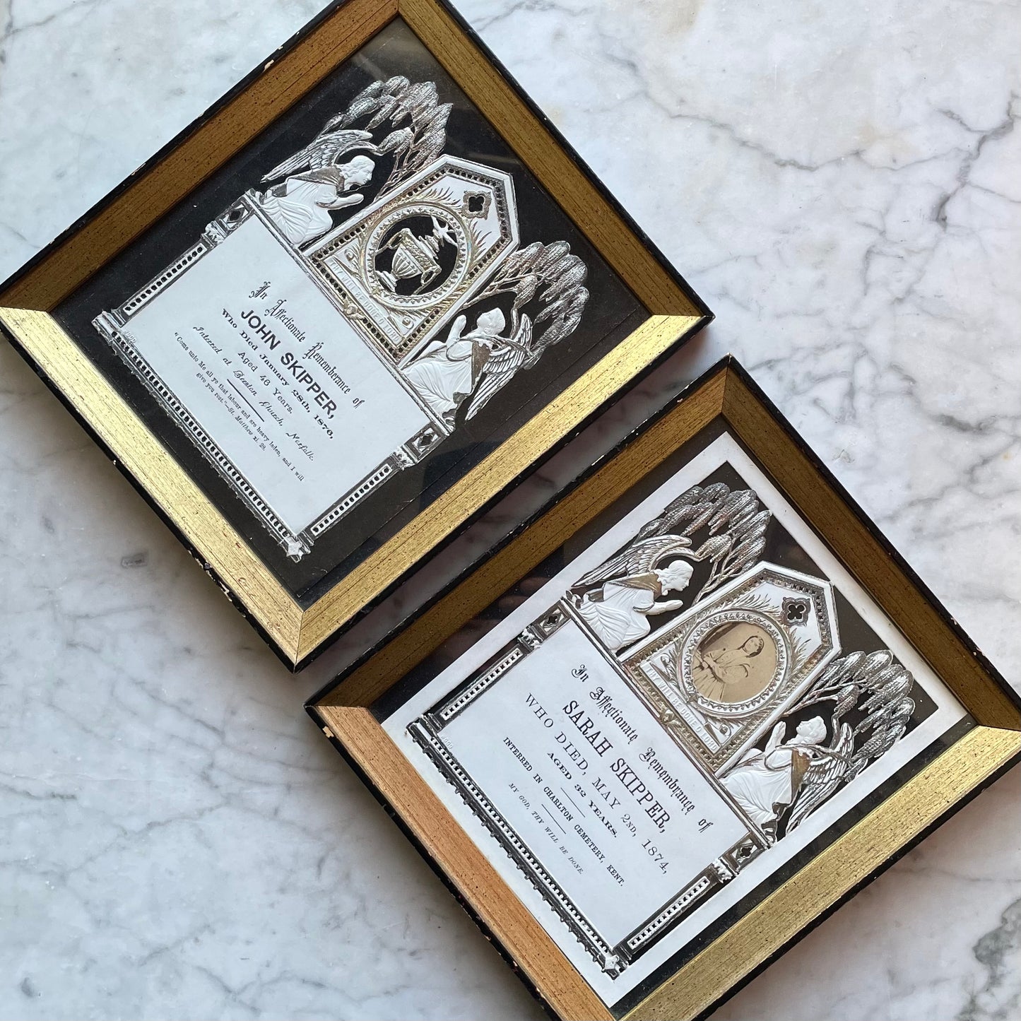 Victorian Mourning Die Cut Framed Prints | Skipper Family, 1870s