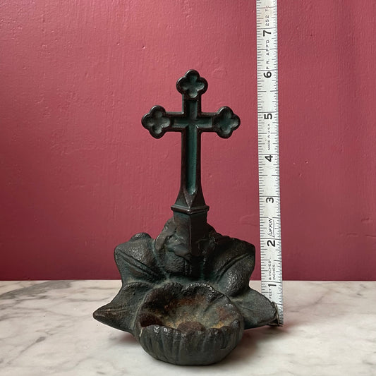 Antique Crucifix Holy Water Font