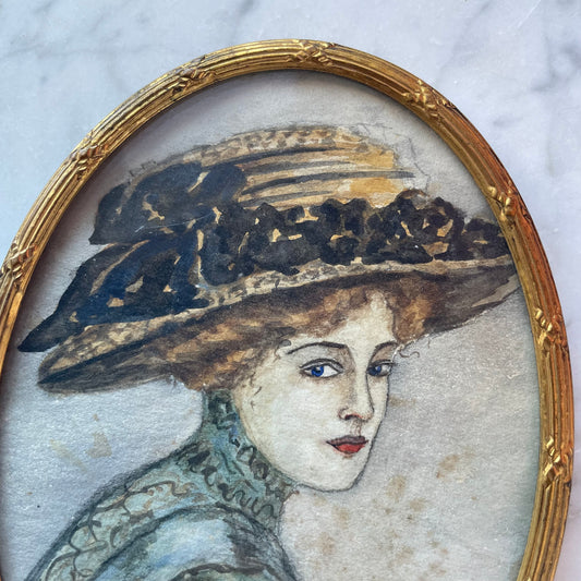 Antique Watercolor Portrait