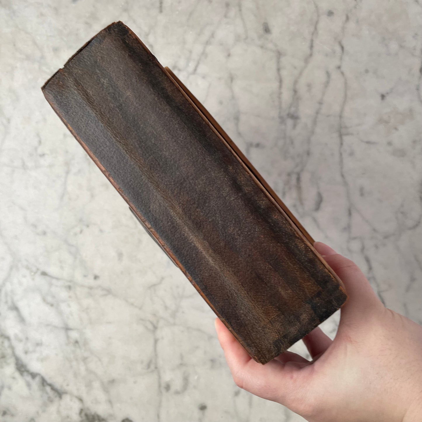 Antique Leather Covered Document Box with Key | c. 1800