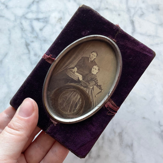 Victorian Photo of Two Women with Hair