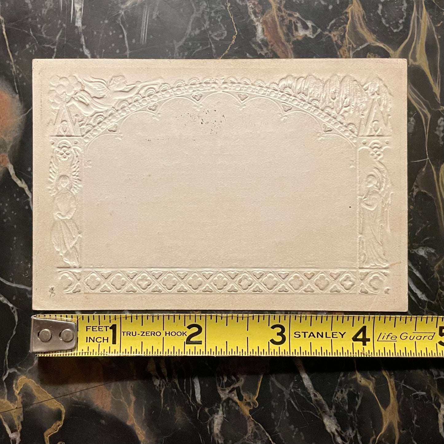 Victorian Black & White Embossed Memorial Card