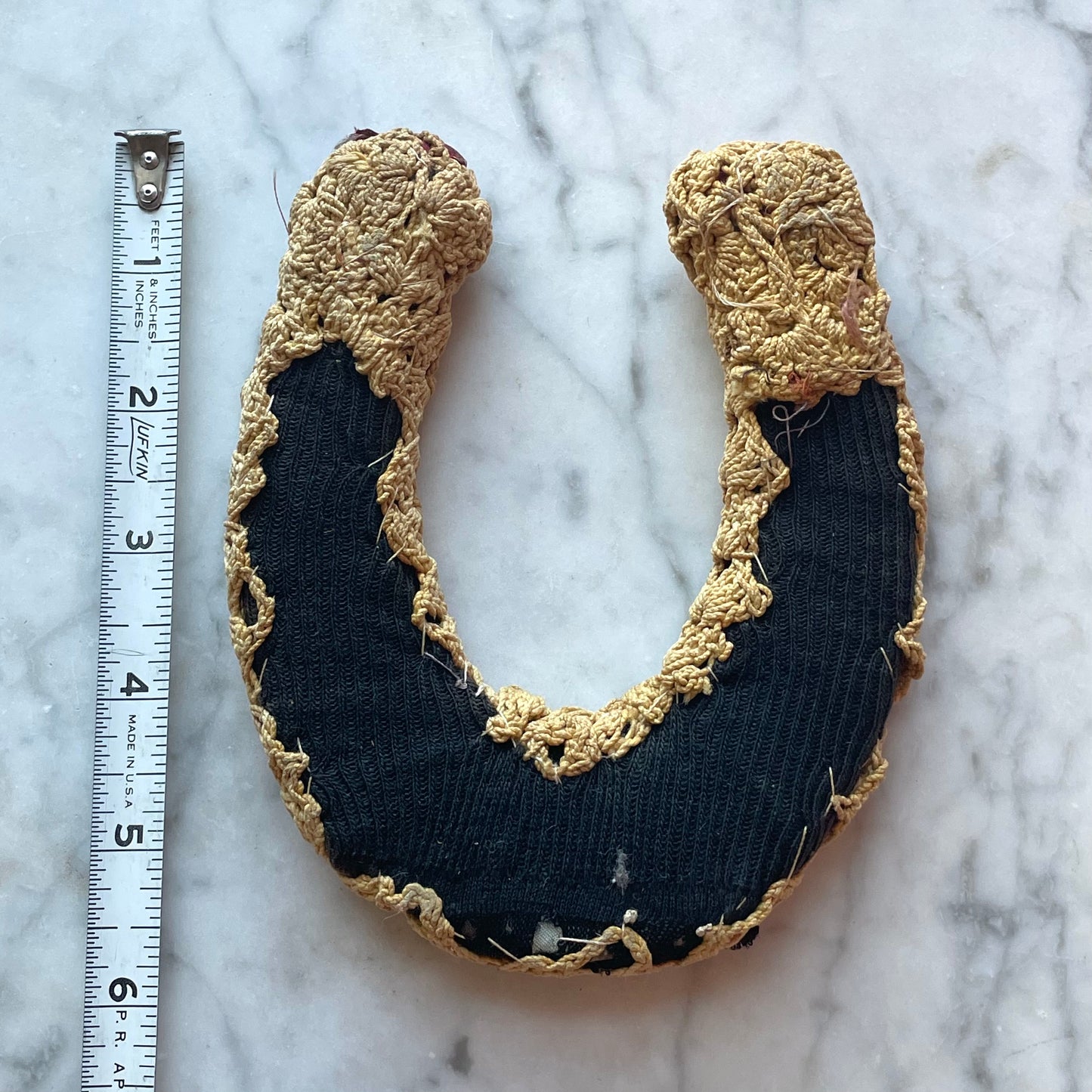 Antique Good Luck Charm | Horseshoe Wrapped in Fabric