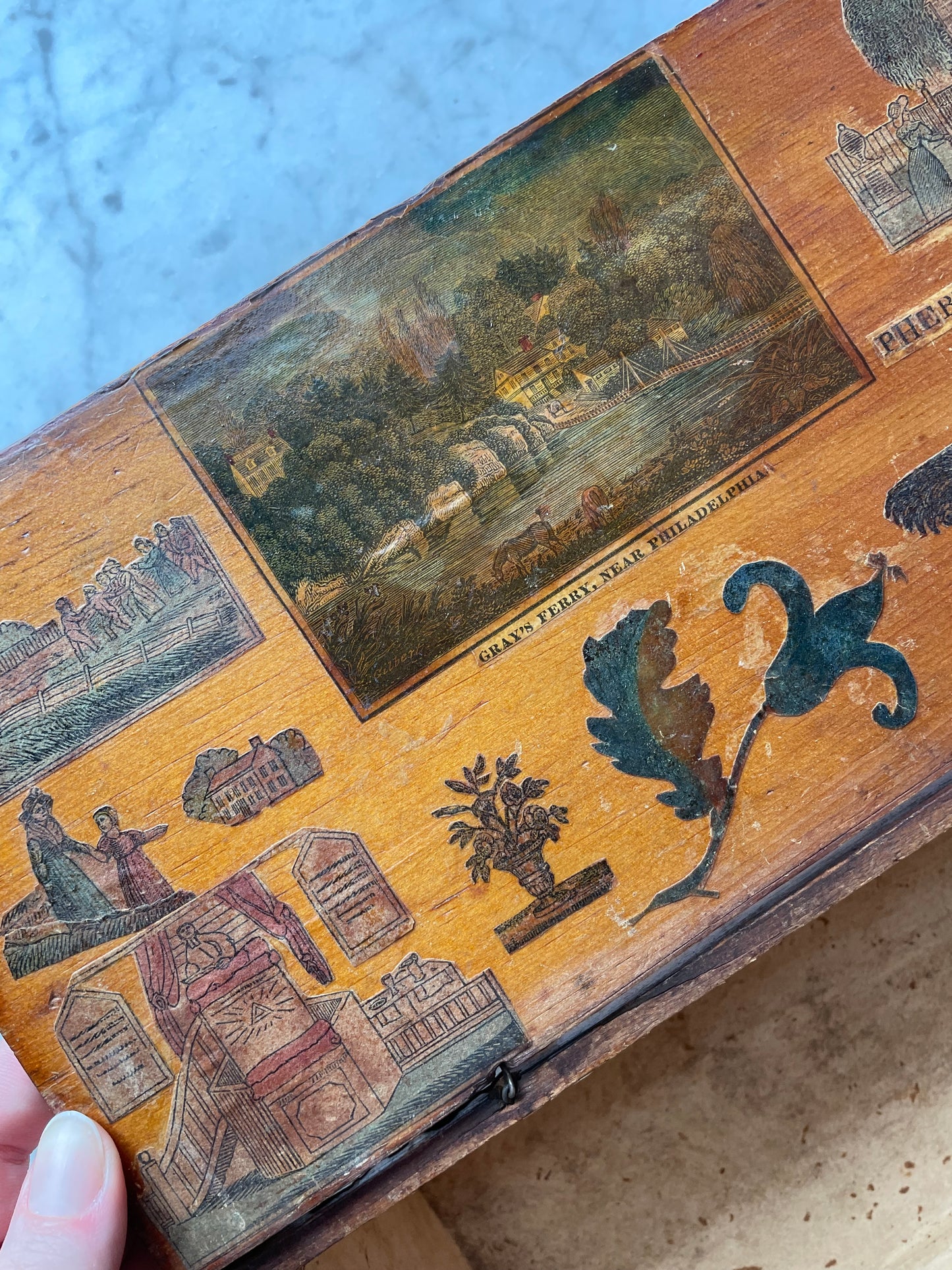 Early Victorian Decoupage Box