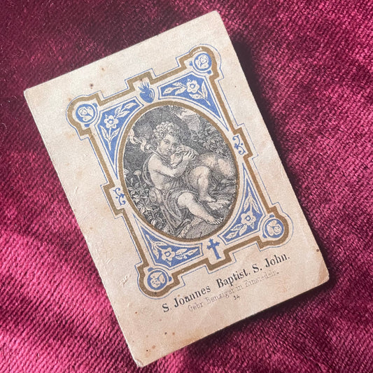 Antique Holy Card | Infant Saint John the Baptist