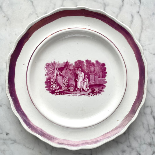 The Mother’s Grave | Victorian Mourning China Plate