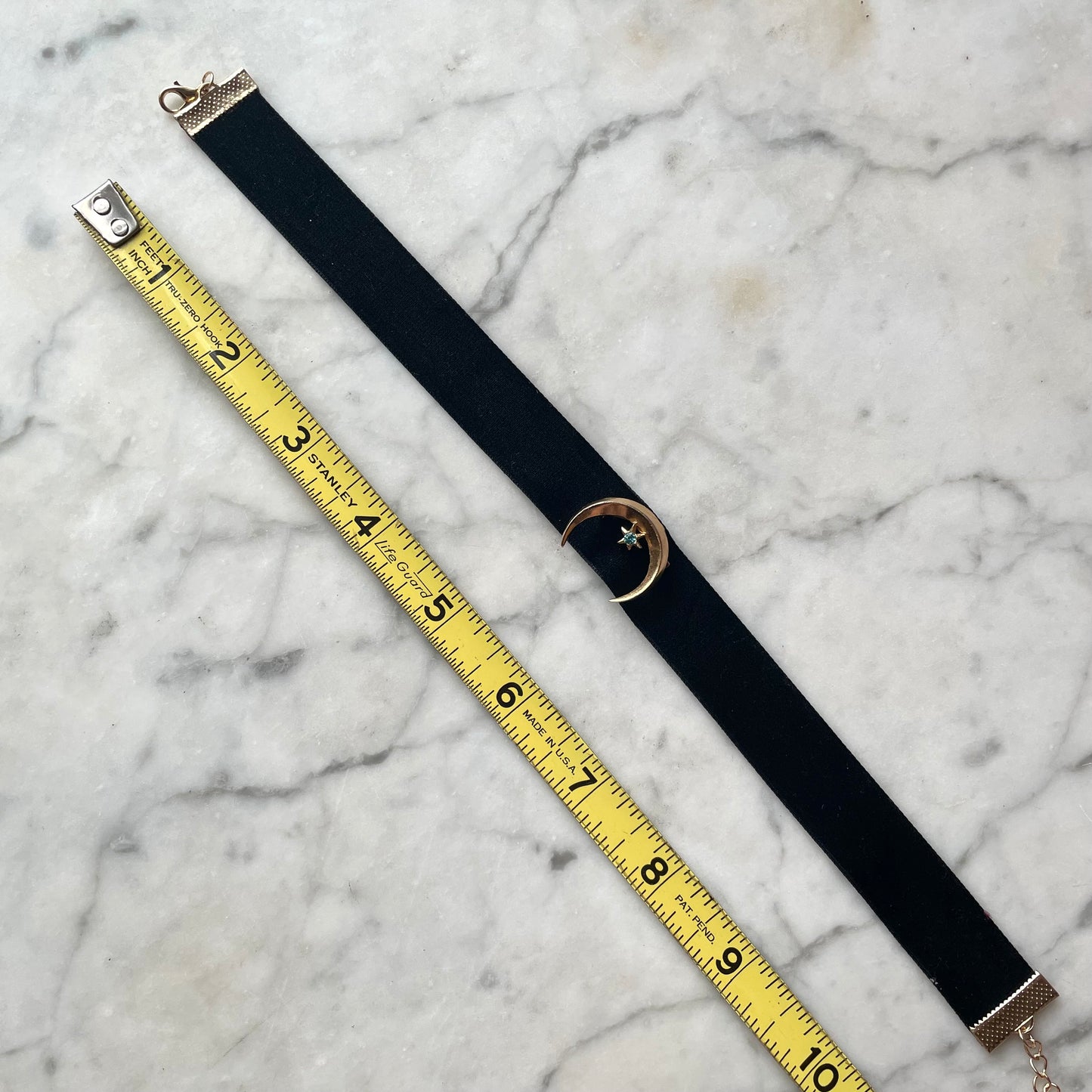 Crescent Moon on Velvet Choker