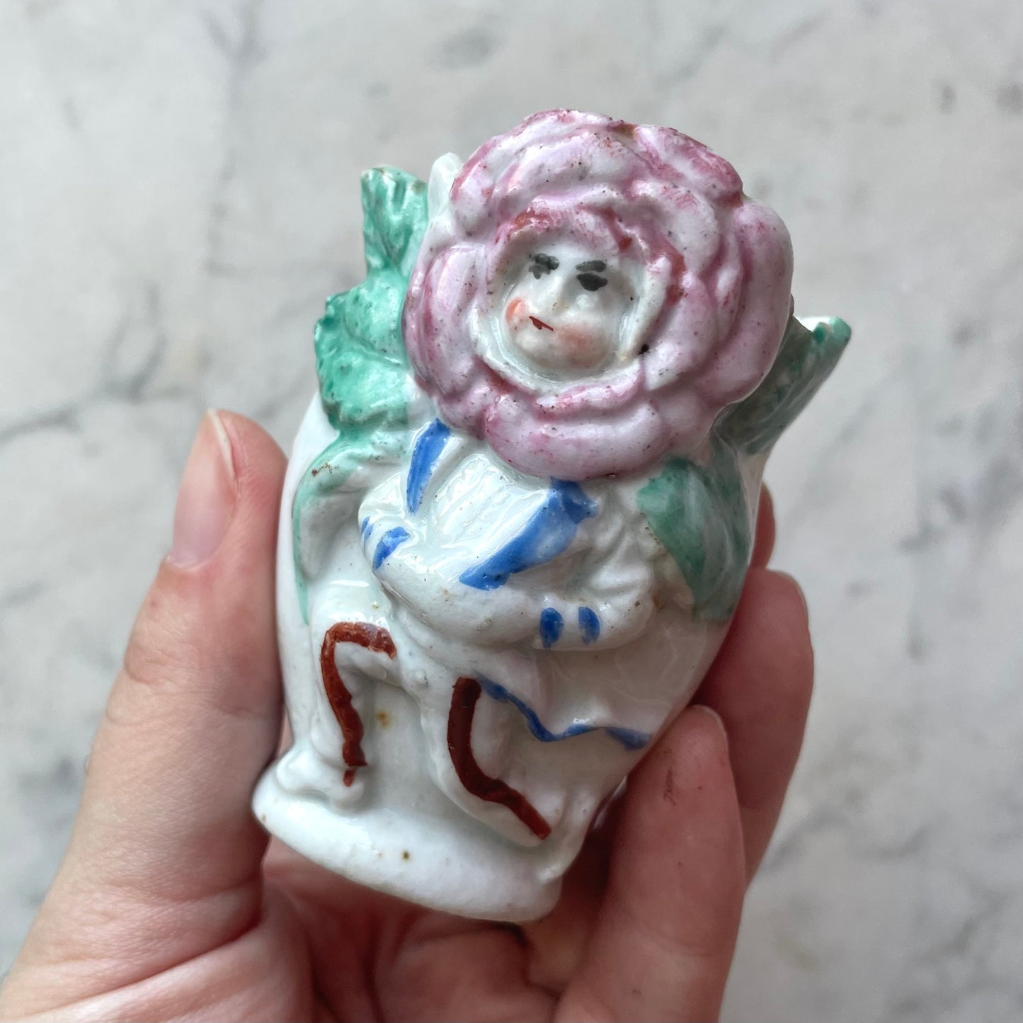 Victorian Anthropomorphic Rose Miniature Vase