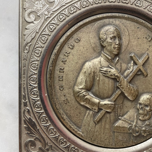 Antique Saint Gerardo Pocket Shrine